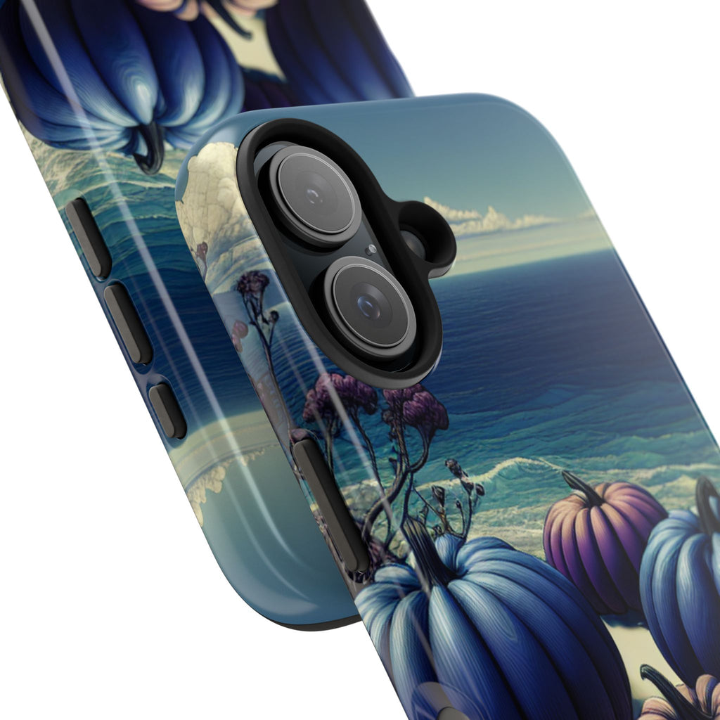 Blue Pumpkin Beach Tough Phone Case — Coastal Halloween Fall iPhone Cover