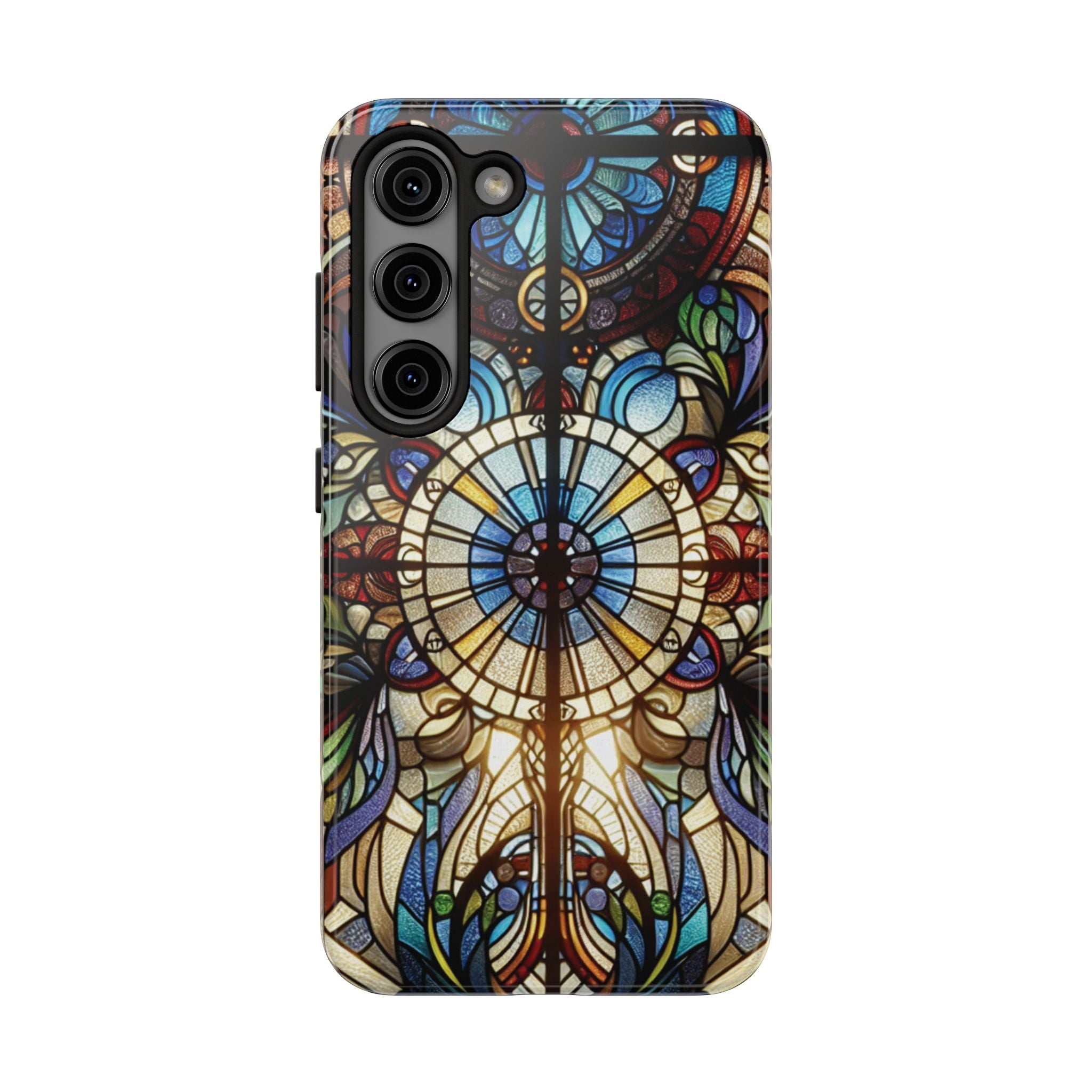 Stained Glass Mandala Tough Phone Case — Floral Vintage Art iPhone Cover