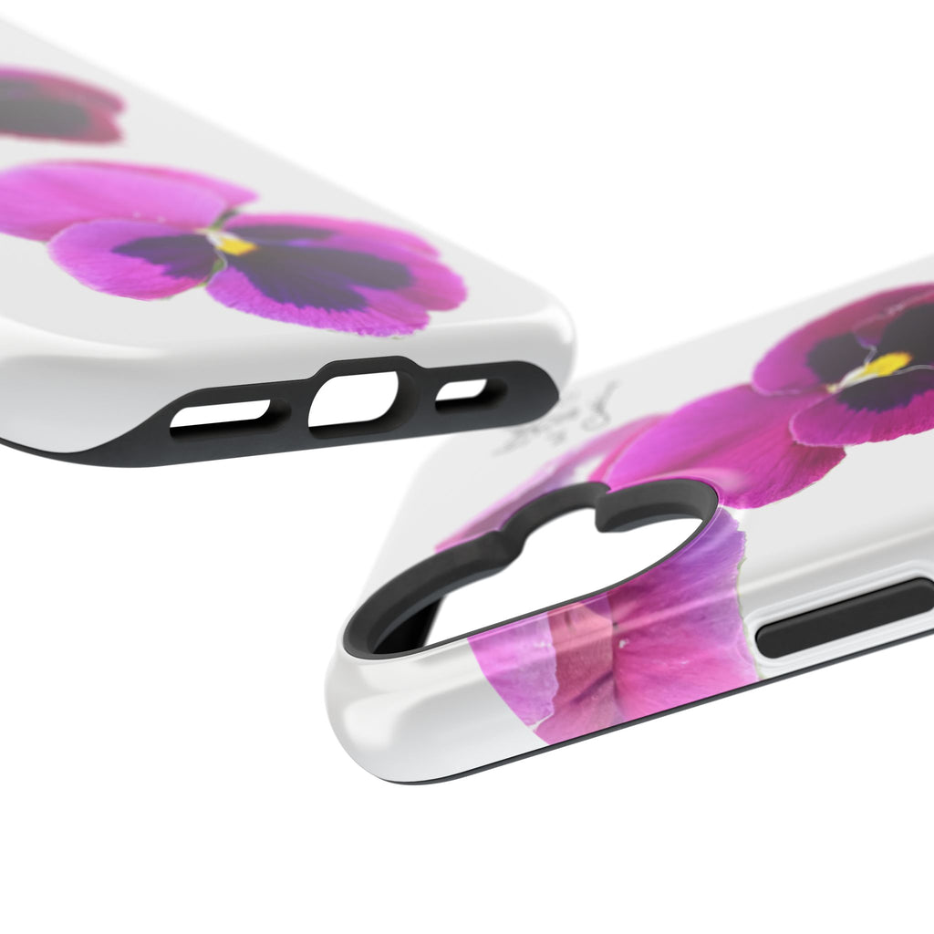 Pansy Blossom Magnetic Phone Case — Impact‑Resistant Floral iPhone Cover