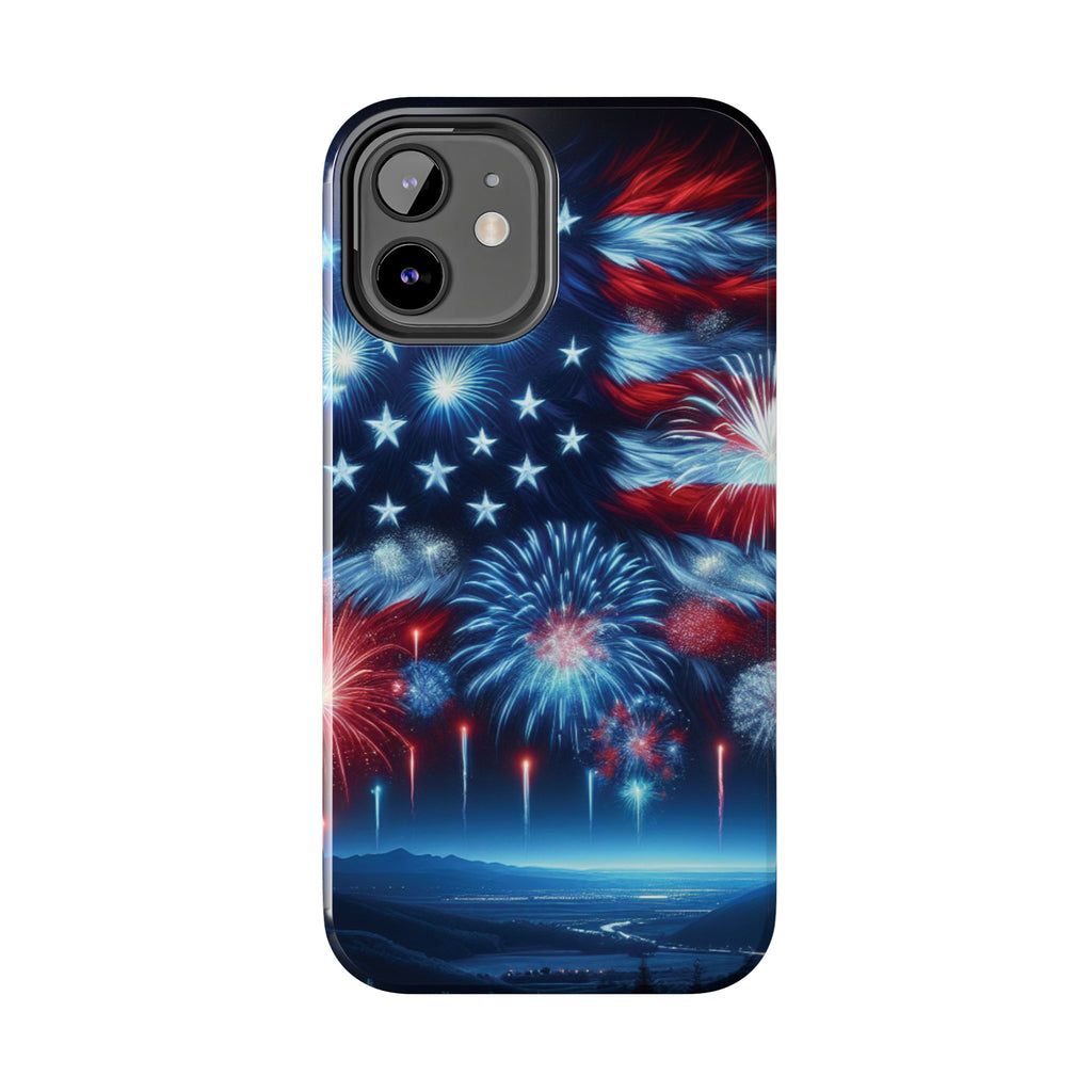 Patriotic Fireworks Phone Case, Independence Day, USA Pride, Tough Phone Cover, July 4th, Gift for Veterans