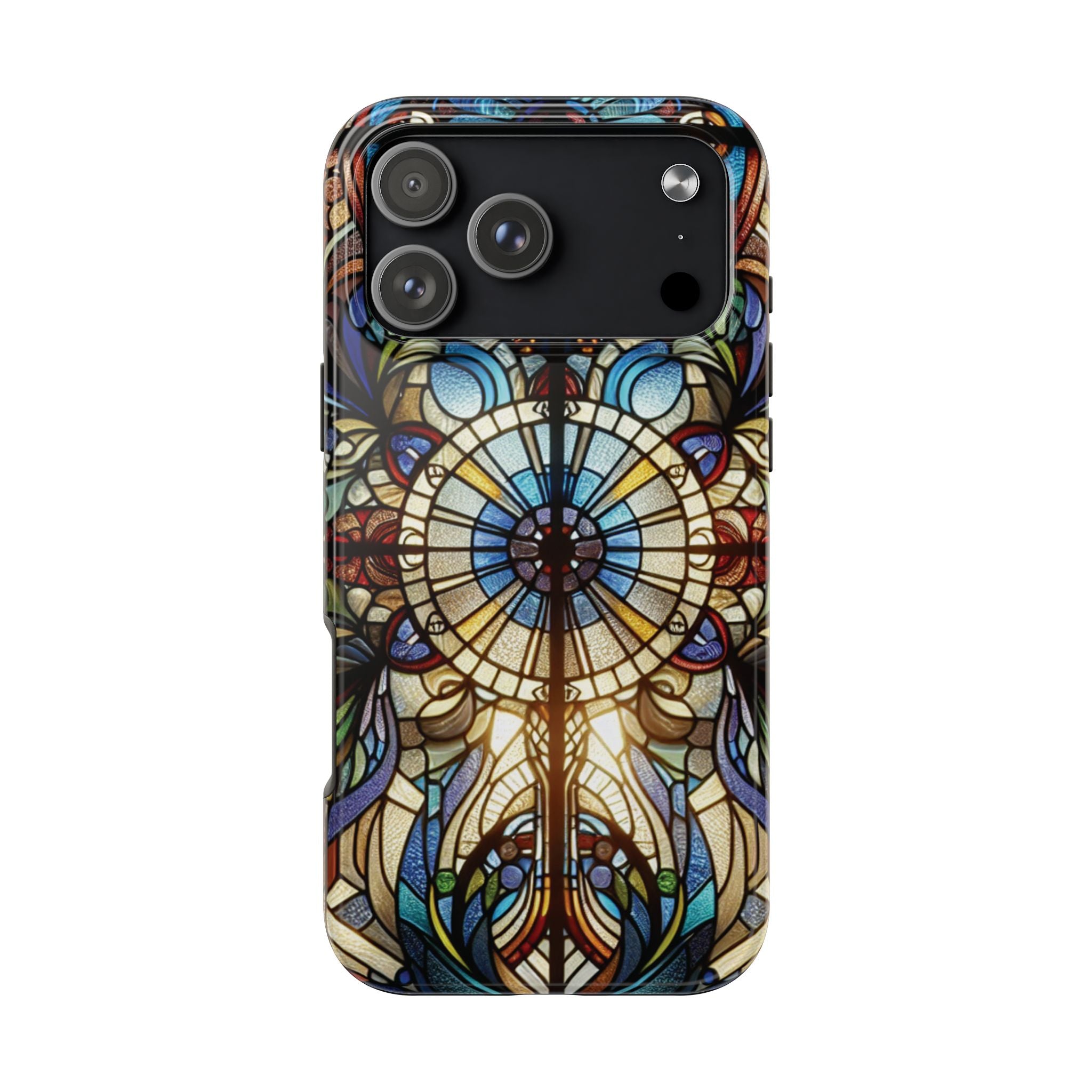 Stained Glass Mandala Tough Phone Case — Floral Vintage Art iPhone Cover