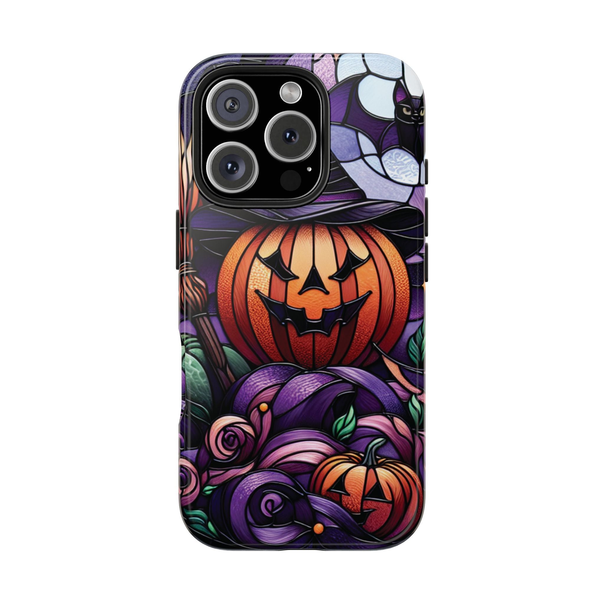 Halloween Jack-O'-Lantern Tough Phone Case — Spooky Pumpkin Witch Hat Design