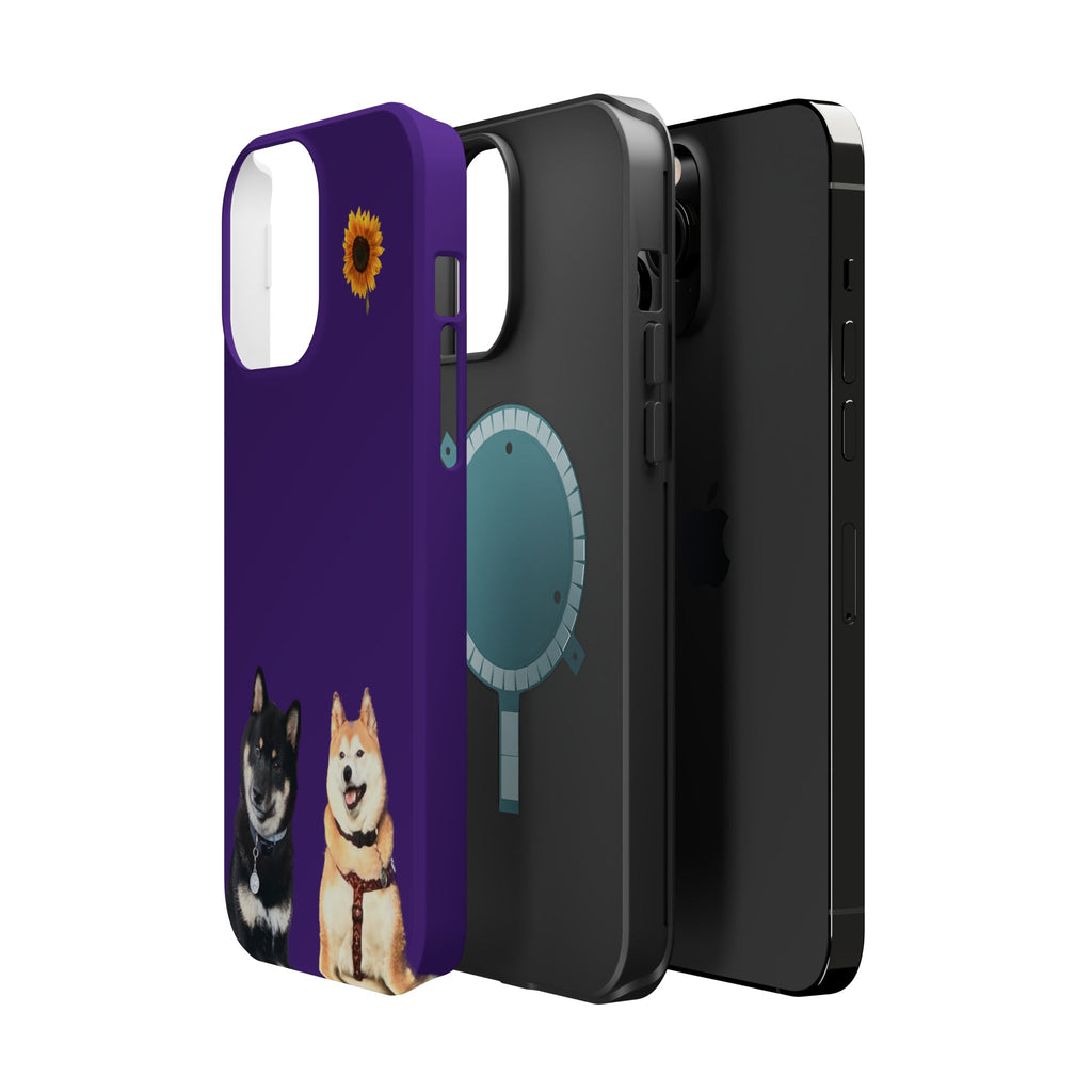 Shiba pair purple sunflower MagSafe Tough Cases