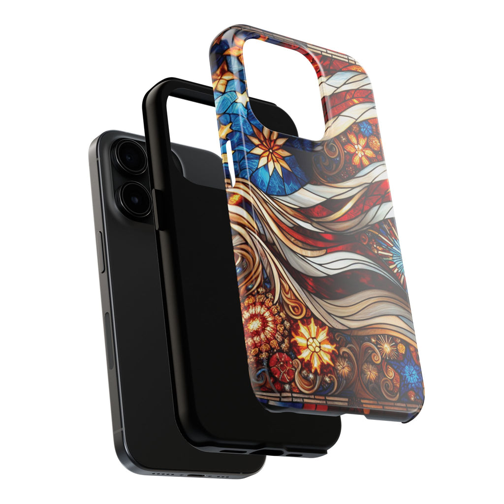 American by Nature Colorful Stained Glass Tough Phone Cases | Unique iPhone Covers, Protective Cases, Vibrant Designs, Gifts for Him/Her