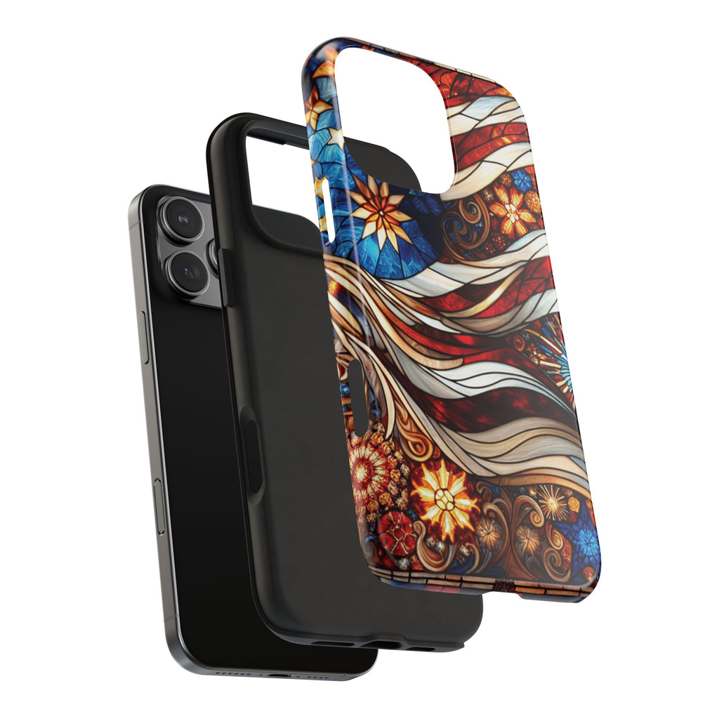American by Nature Colorful Stained Glass Tough Phone Cases | Unique iPhone Covers, Protective Cases, Vibrant Designs, Gifts for Him/Her