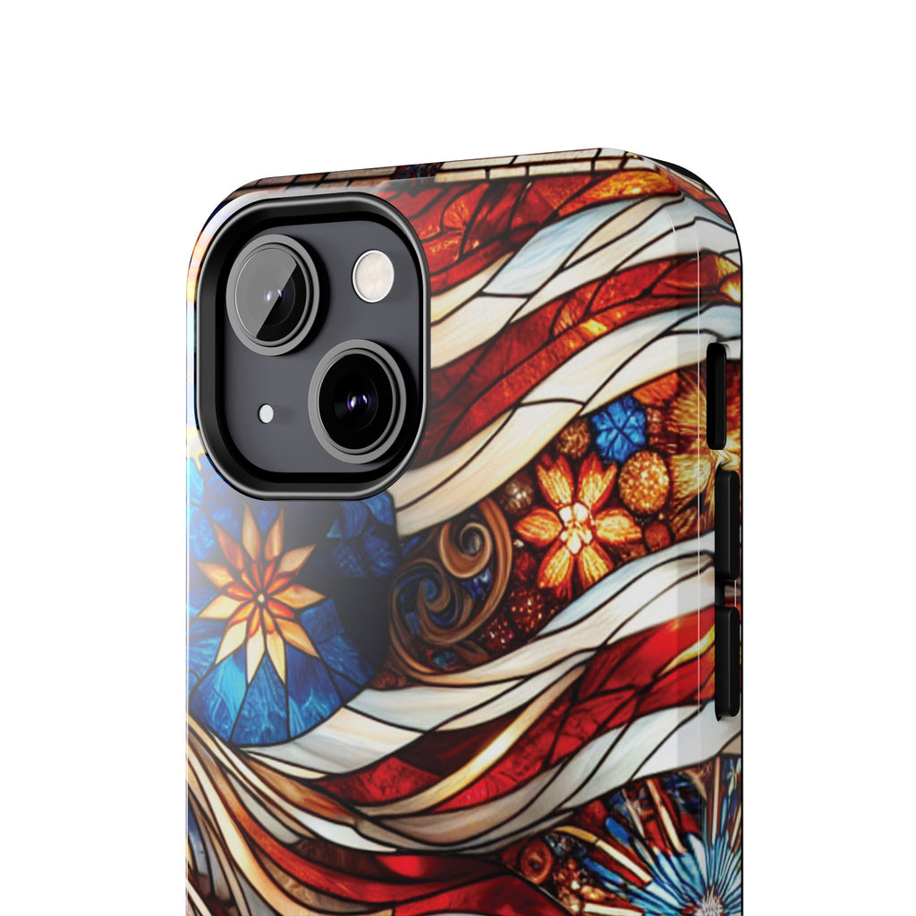American by Nature Colorful Stained Glass Tough Phone Cases | Unique iPhone Covers, Protective Cases, Vibrant Designs, Gifts for Him/Her