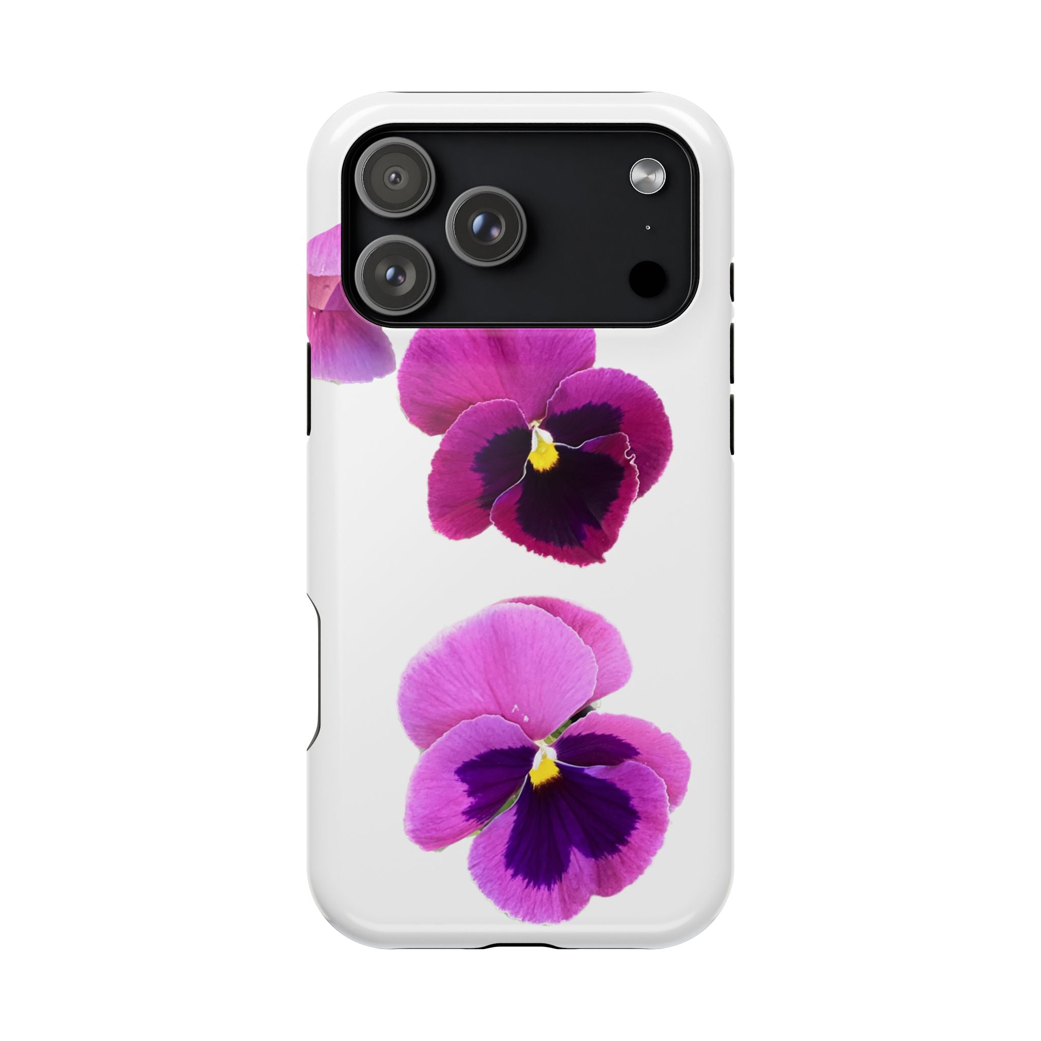 Pansy Blossom Magnetic Phone Case — Impact‑Resistant Floral iPhone Cover