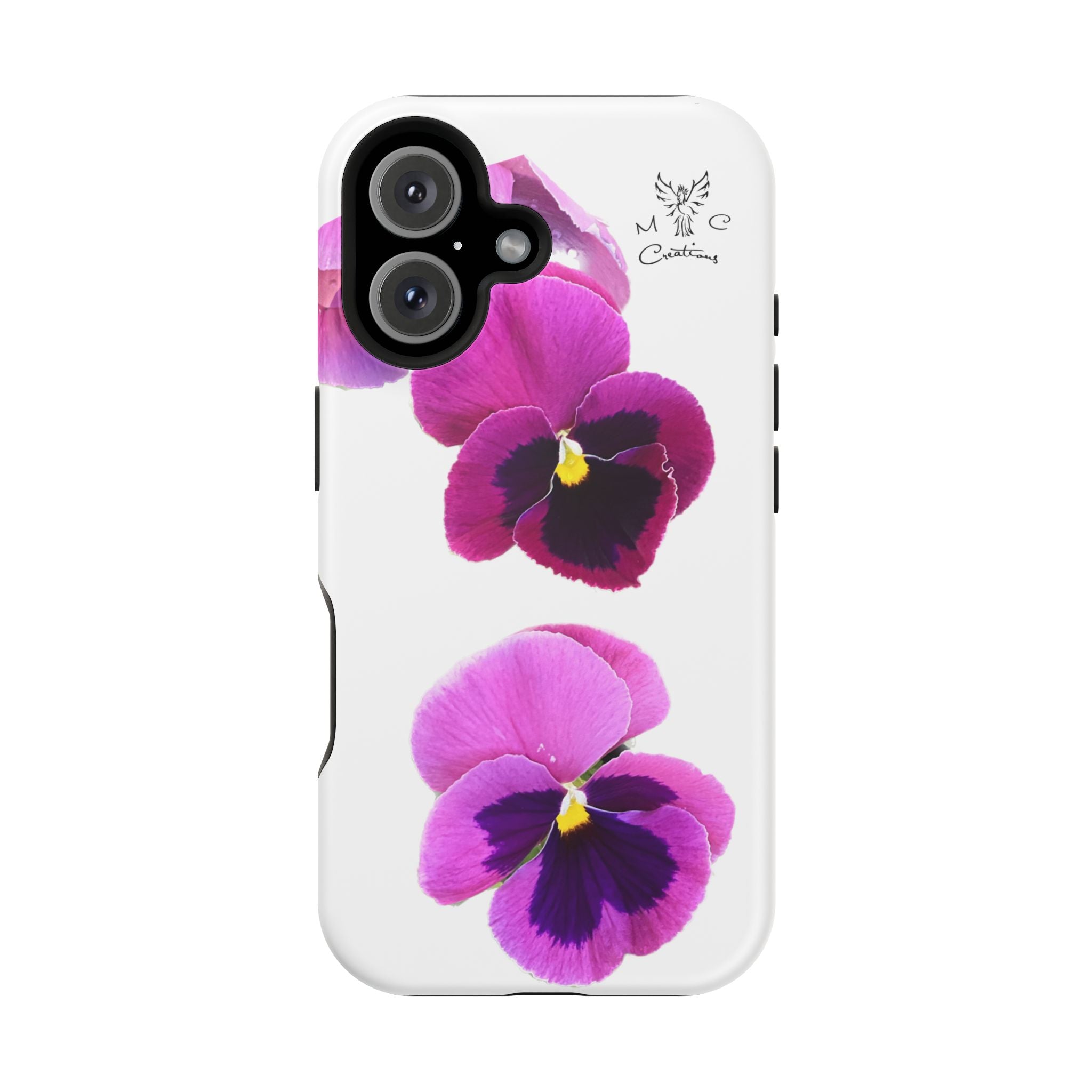Pansy Blossom Magnetic Phone Case — Impact‑Resistant Floral iPhone Cover