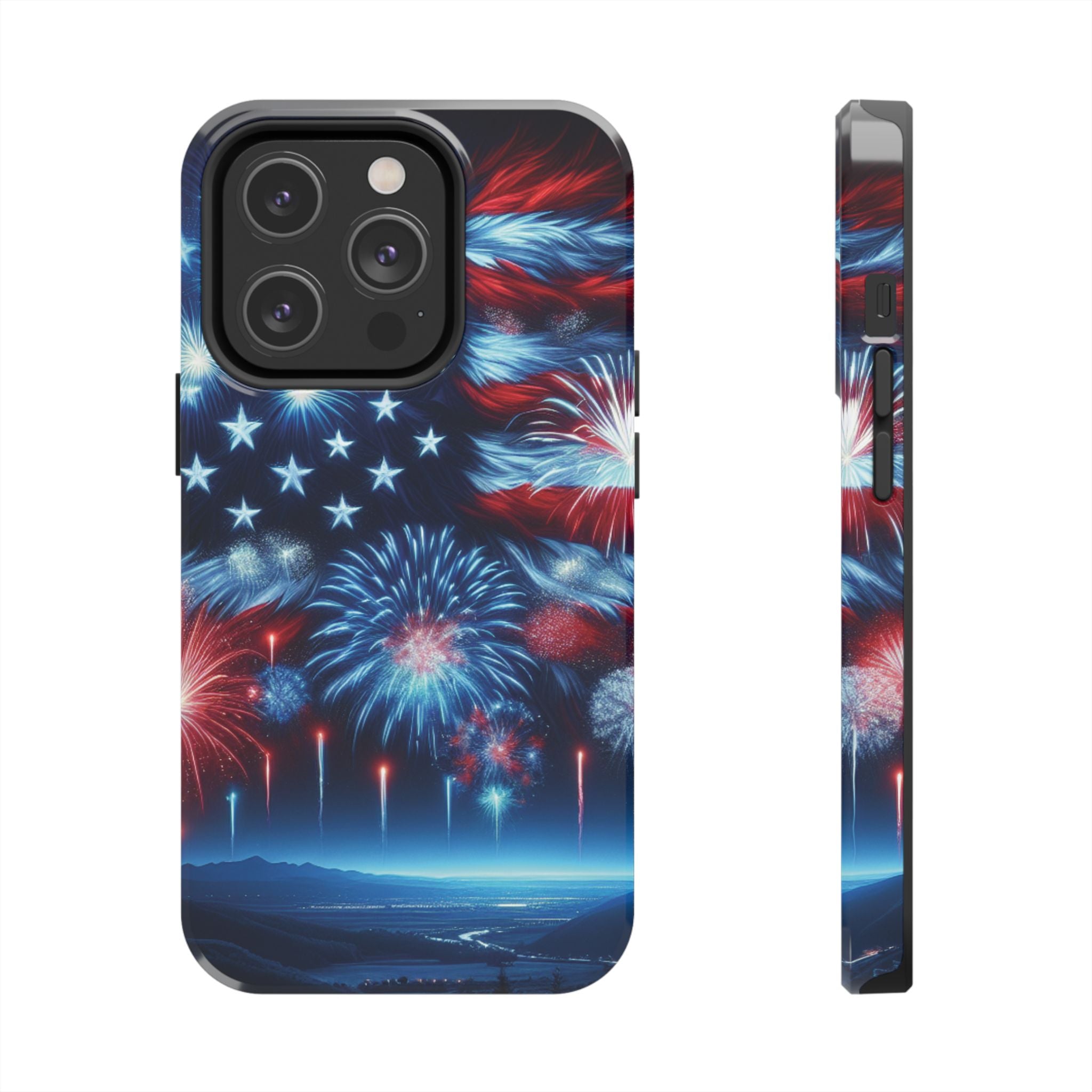 Patriotic Fireworks Phone Case, Independence Day, USA Pride, Tough Phone Cover, July 4th, Gift for Veterans