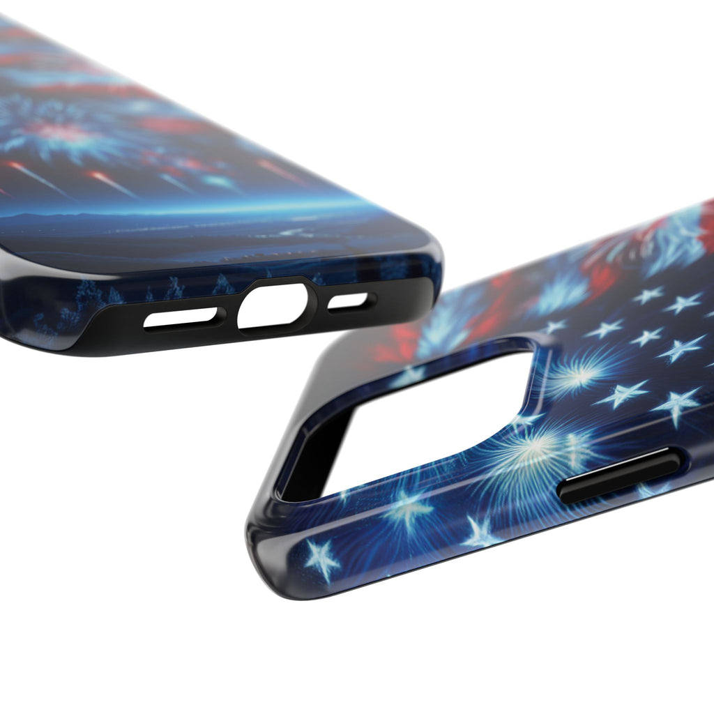 Patriotic Fireworks Phone Case, Independence Day, USA Pride, Tough Phone Cover, July 4th, Gift for Veterans