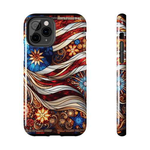 American by Nature Colorful Stained Glass Tough Phone Cases | Unique iPhone Covers, Protective Cases, Vibrant Designs, Gifts for Him/Her