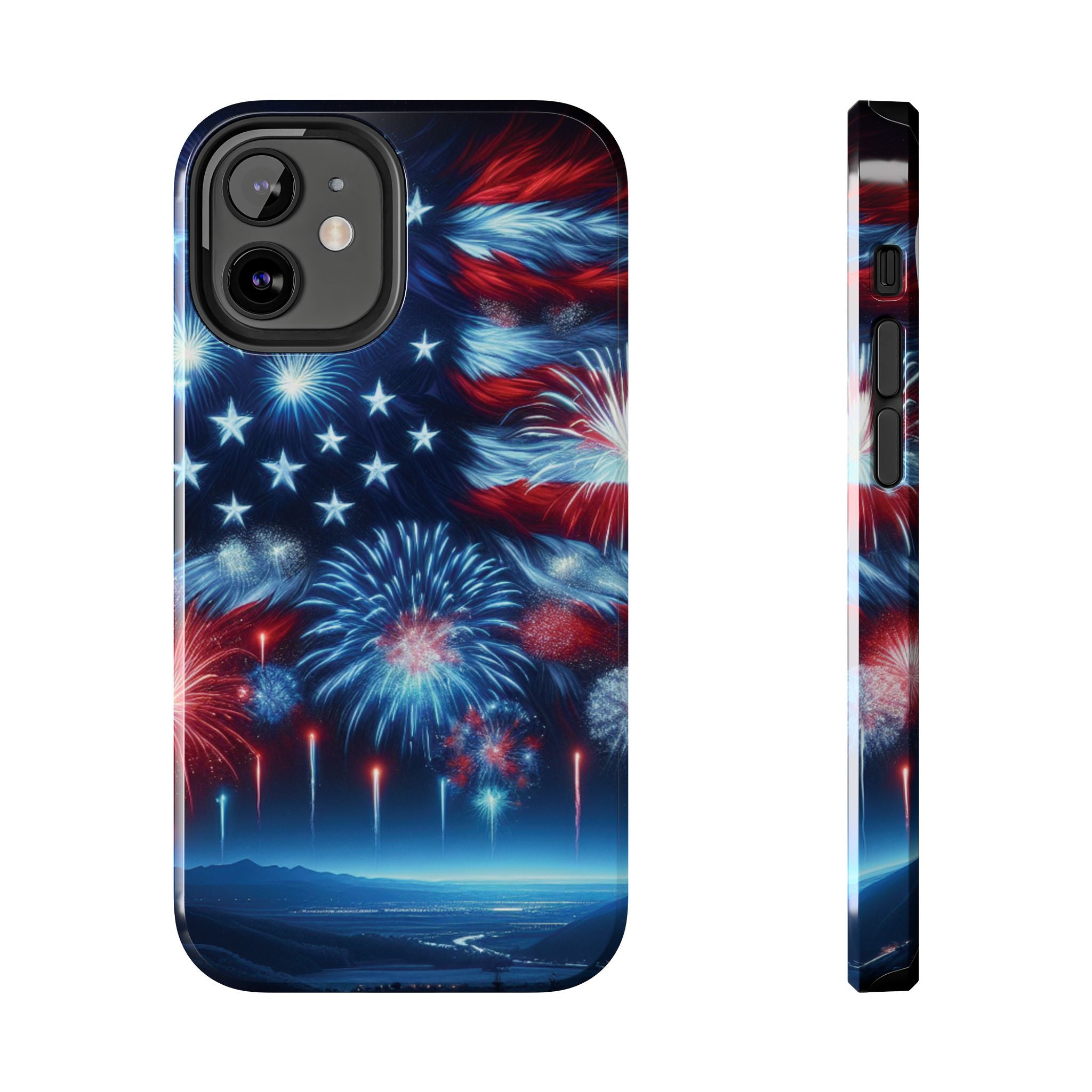 Patriotic Fireworks Phone Case, Independence Day, USA Pride, Tough Phone Cover, July 4th, Gift for Veterans