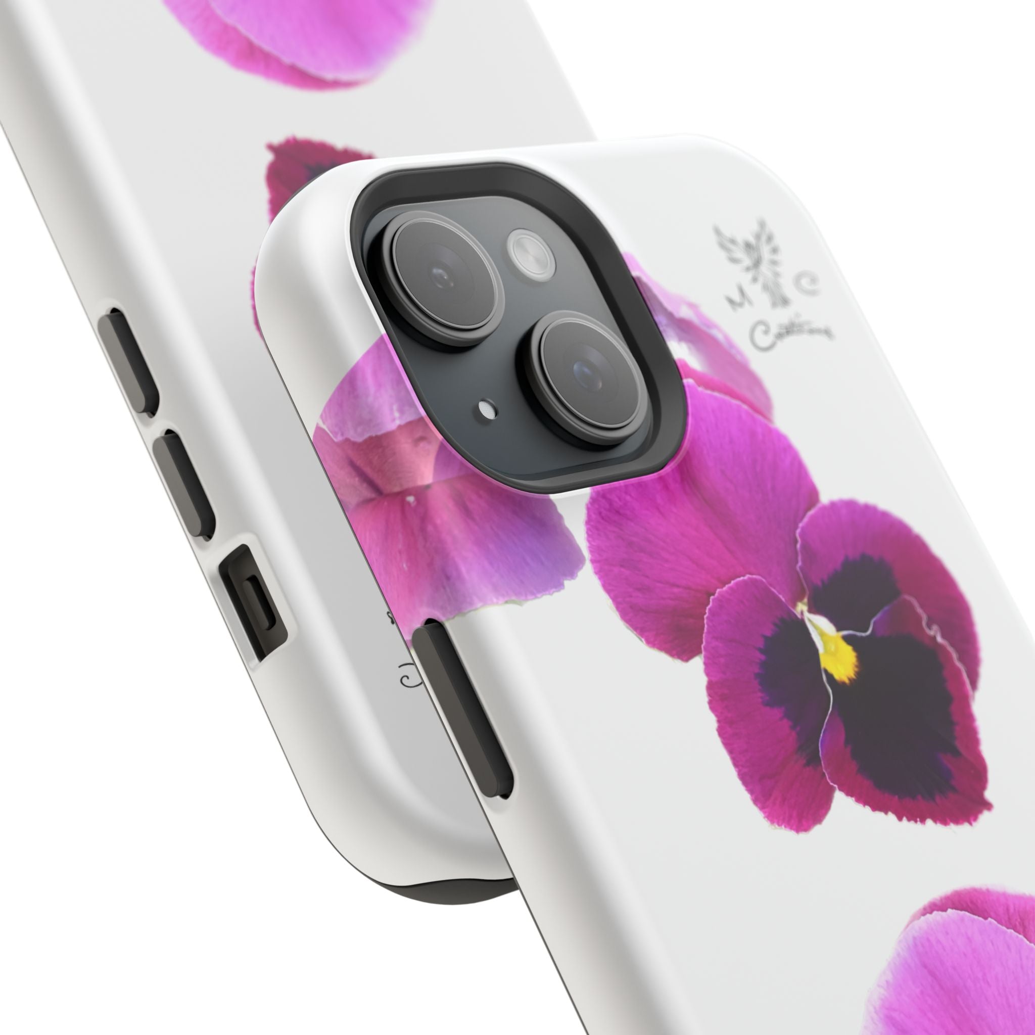Pansy Blossom Magnetic Phone Case — Impact‑Resistant Floral iPhone Cover