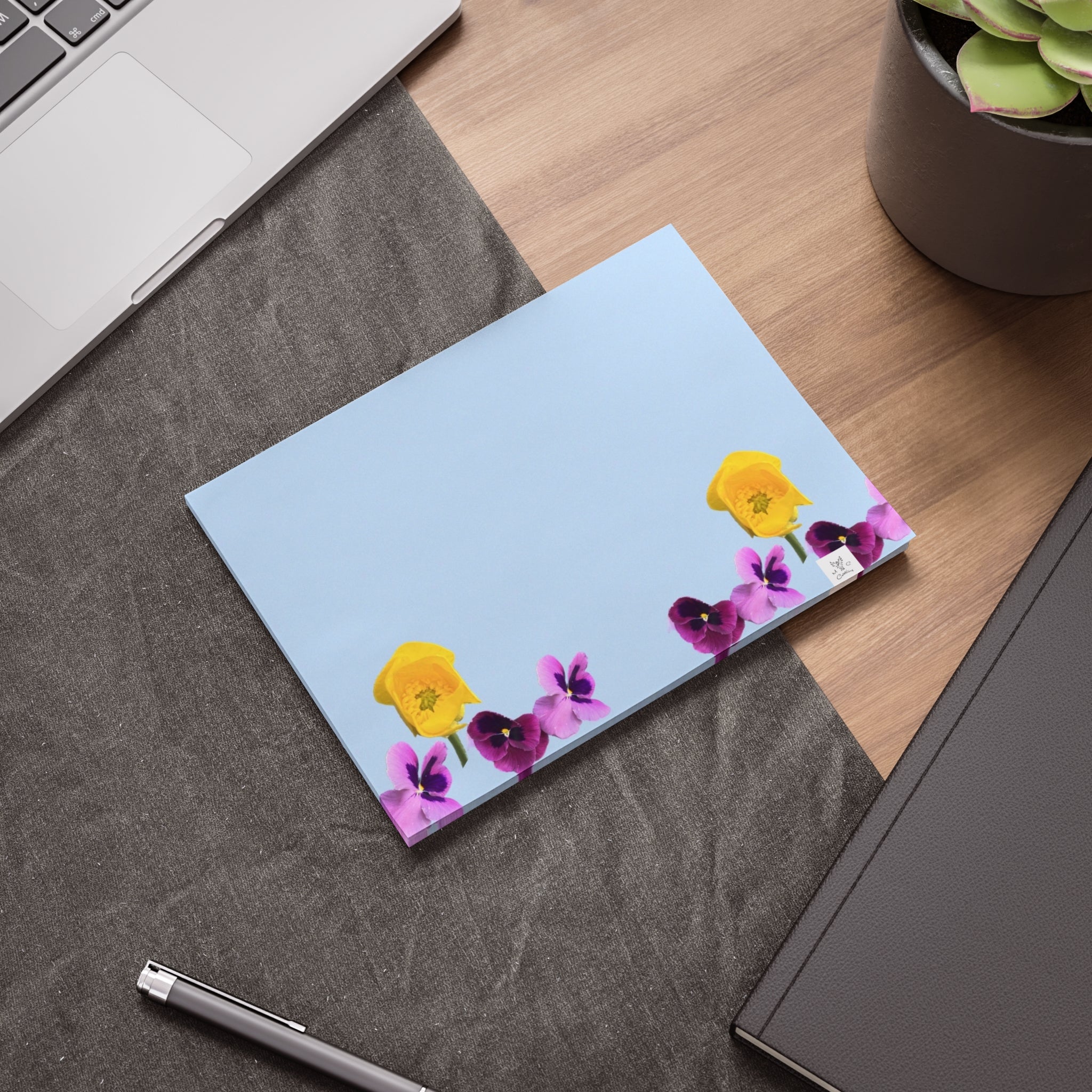 Spring Time Flowers Blue Post-it® Note Pads