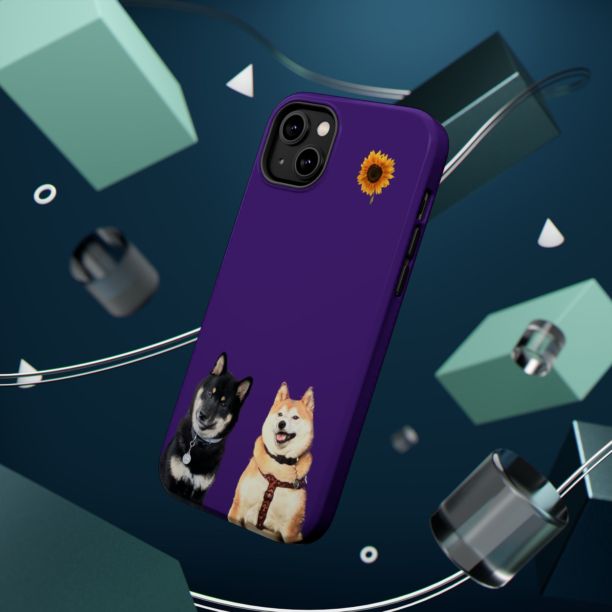 Shiba pair purple sunflower MagSafe Tough Cases