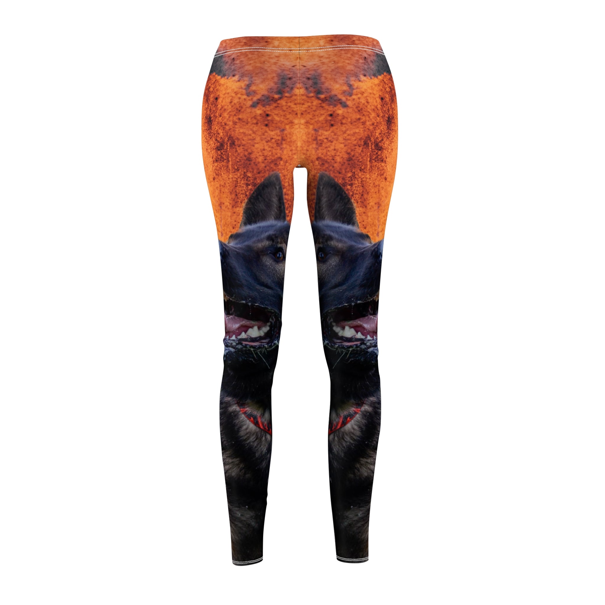 German Shepherd Face All-Over Print Leggings — Women’s Casual Animal-Lover Activewear