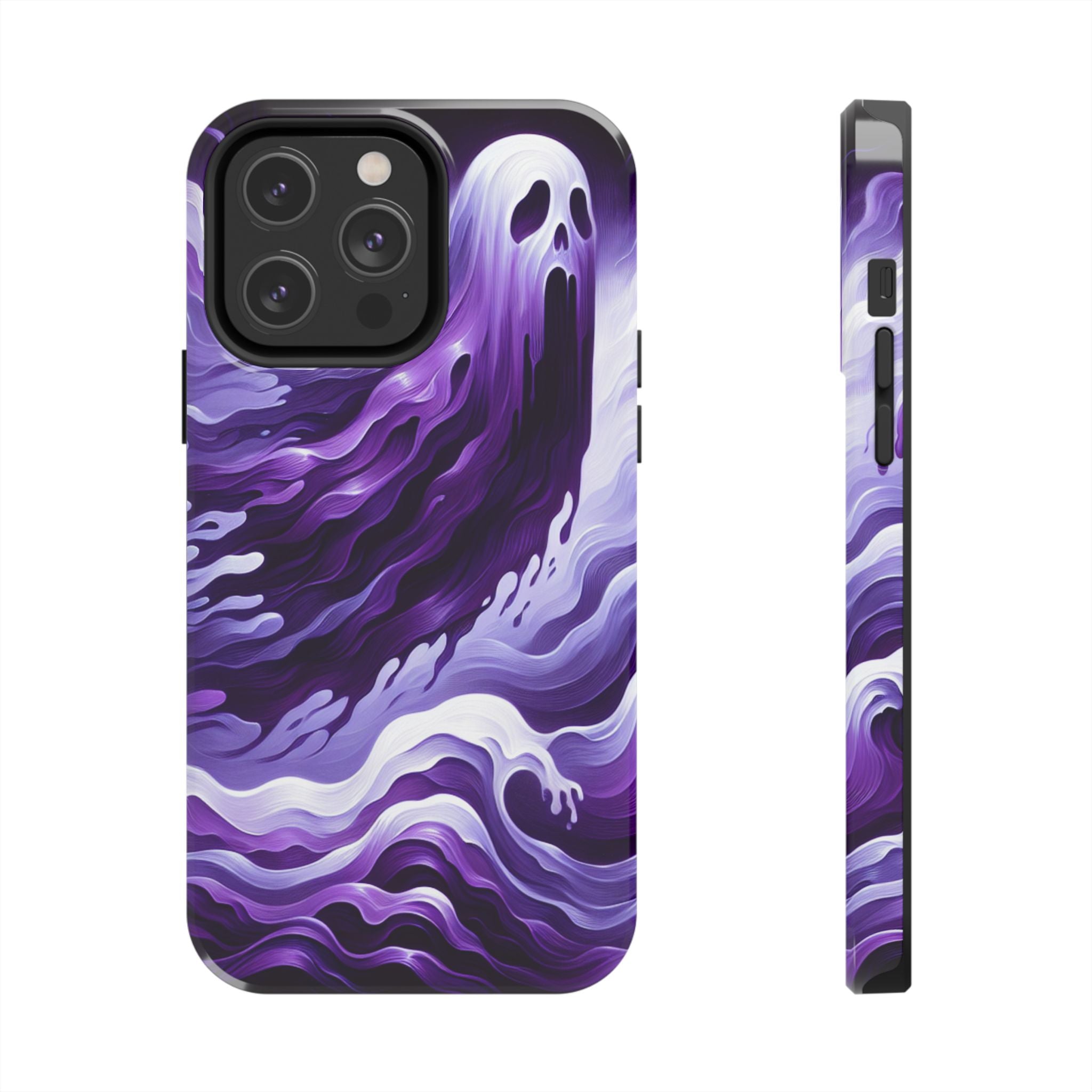 Purple wavey ghosts! - Tough Phone Cases