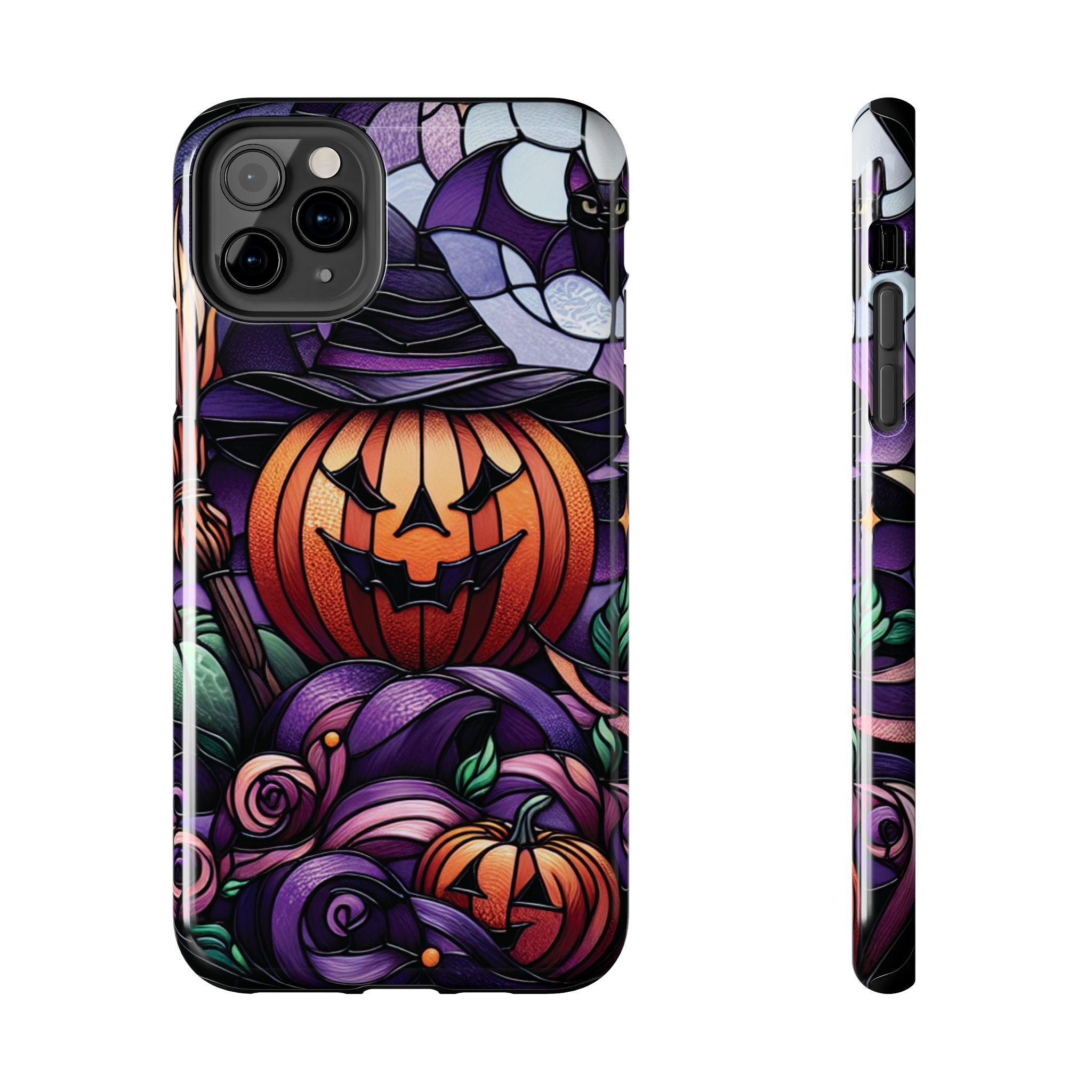 Halloween Jack-O'-Lantern Tough Phone Case — Spooky Pumpkin Witch Hat Design