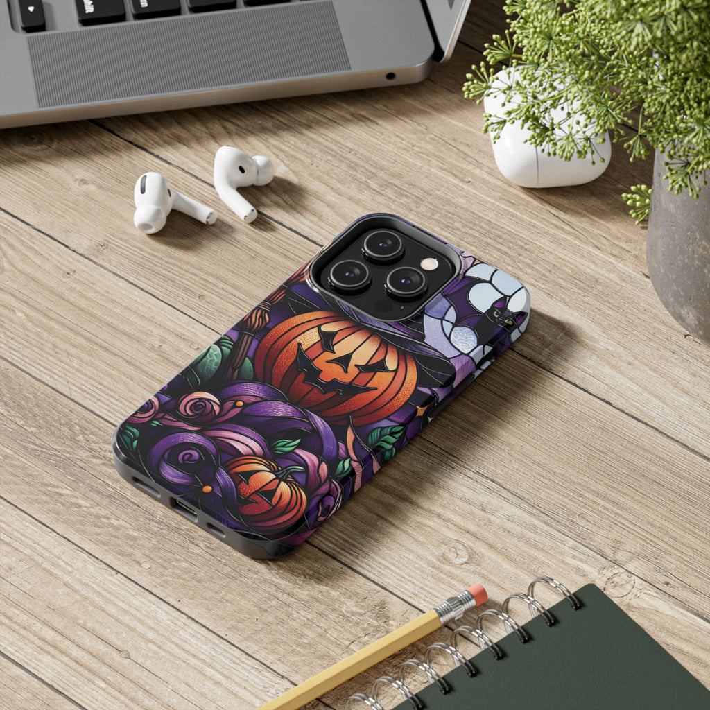 Halloween Jack-O'-Lantern Tough Phone Case — Spooky Pumpkin Witch Hat Design