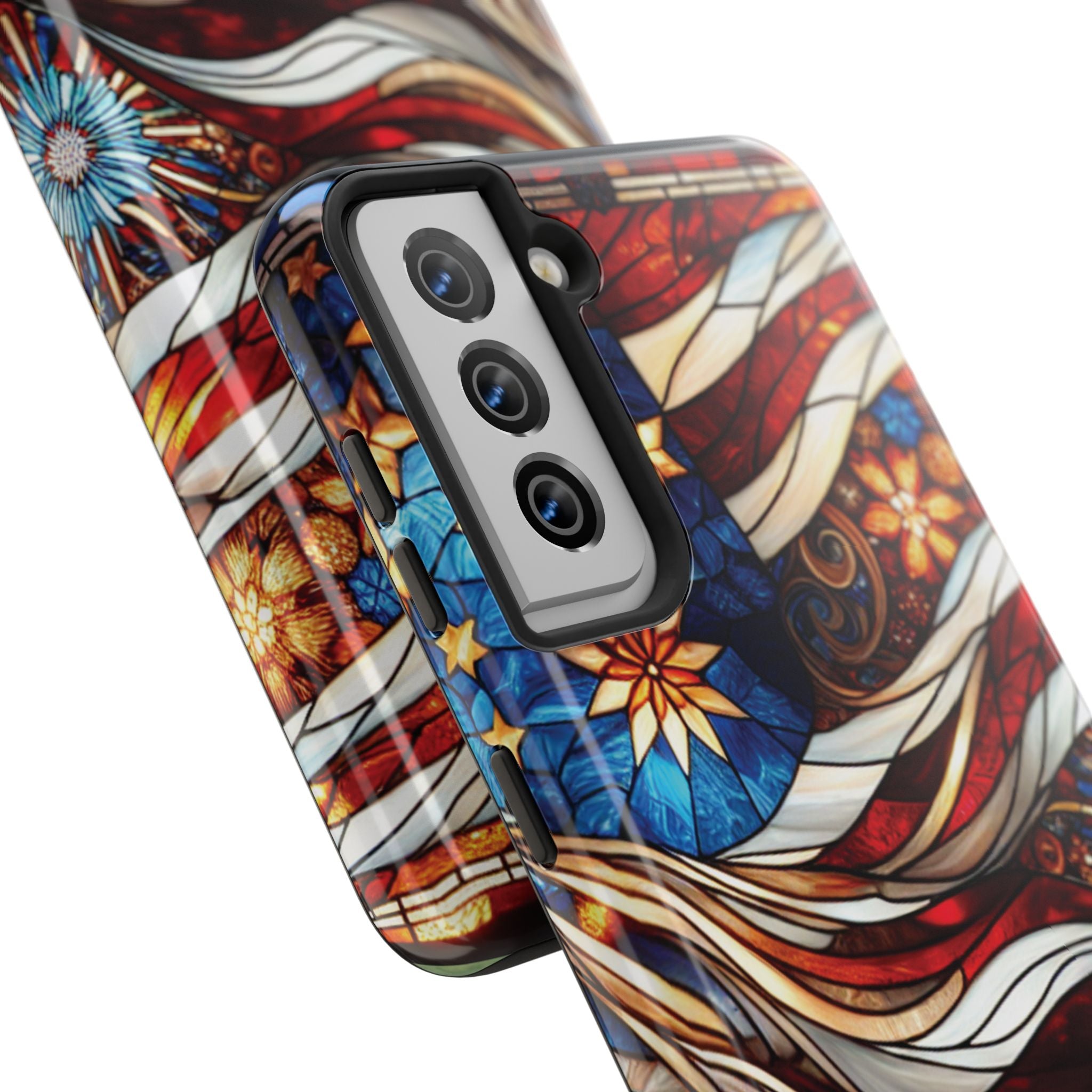 American by Nature Colorful Stained Glass Tough Phone Cases | Unique iPhone Covers, Protective Cases, Vibrant Designs, Gifts for Him/Her