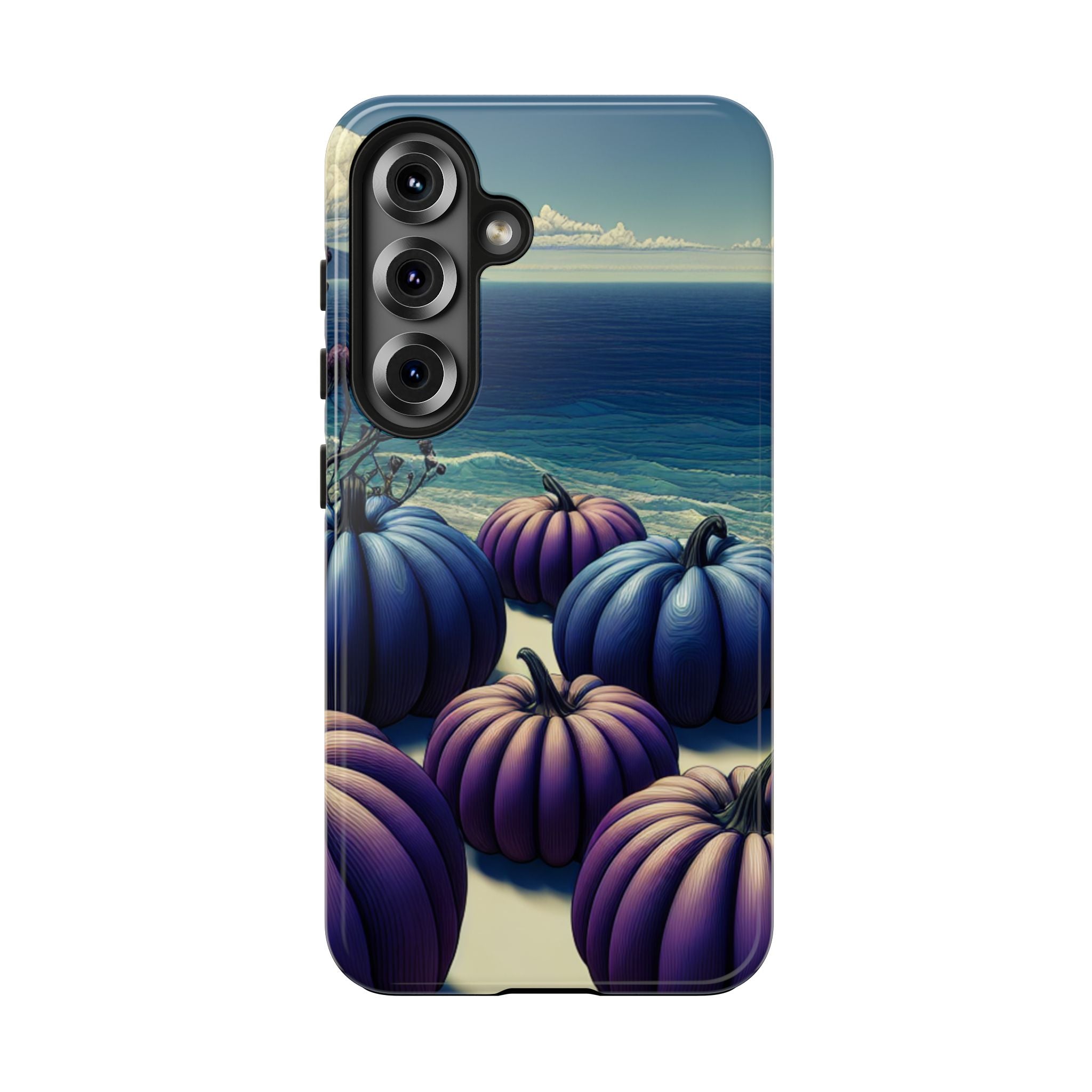 Blue Pumpkin Beach Tough Phone Case — Coastal Halloween Fall iPhone Cover