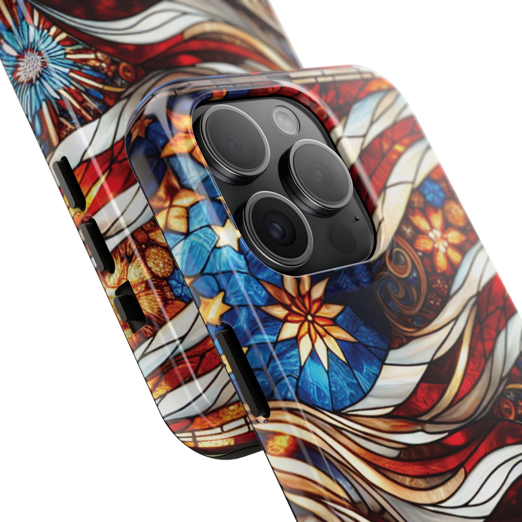 American by Nature Colorful Stained Glass Tough Phone Cases | Unique iPhone Covers, Protective Cases, Vibrant Designs, Gifts for Him/Her