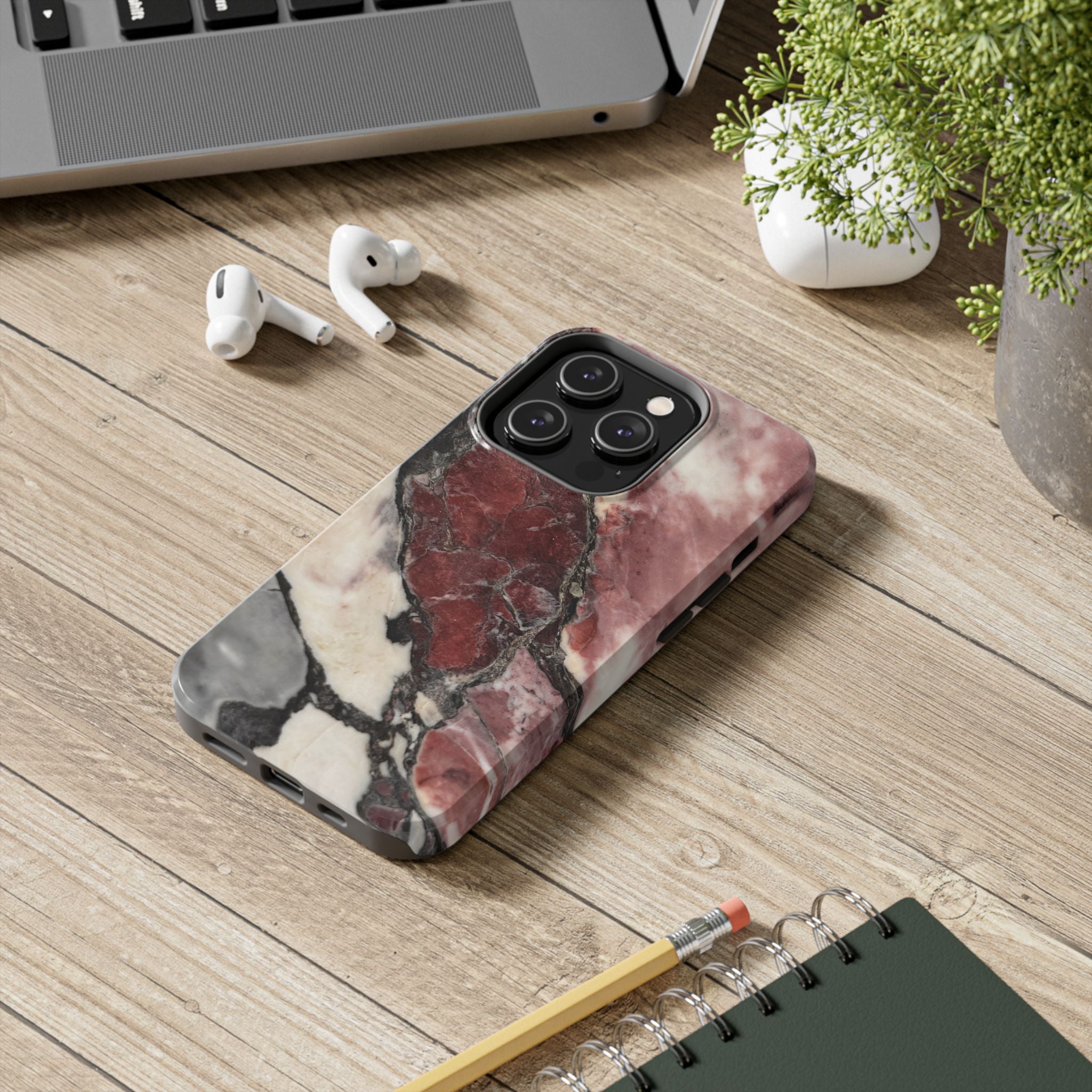 Red Marble Tough Phone Case — Protective Designer Phone Cover