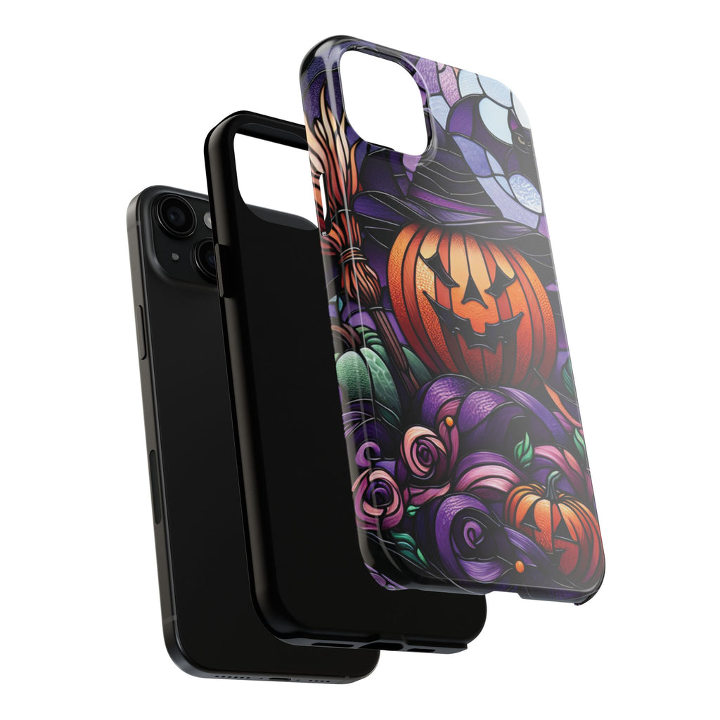 Halloween Jack-O'-Lantern Tough Phone Case — Spooky Pumpkin Witch Hat Design