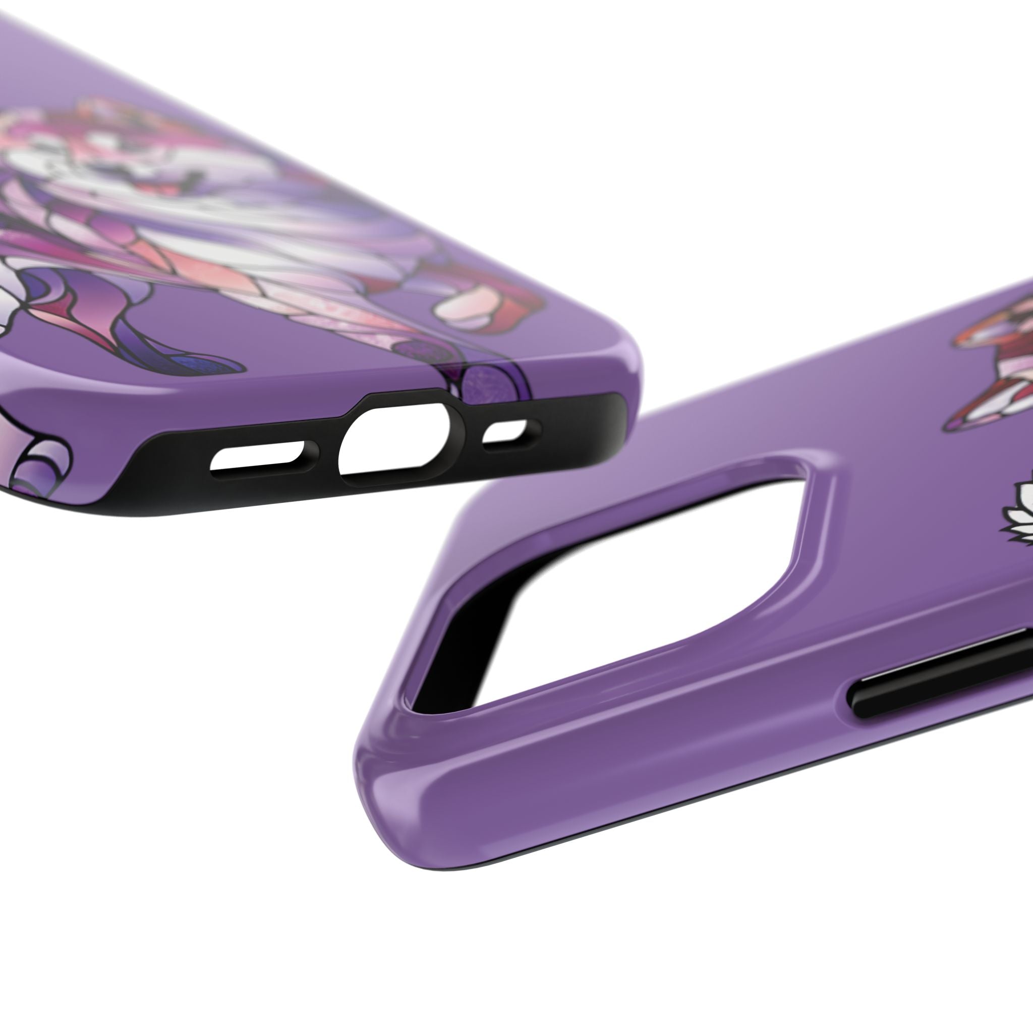 Purple Stained-Glass Shiba Inu Tough Phone Case — Protective Artistic Phone Cover