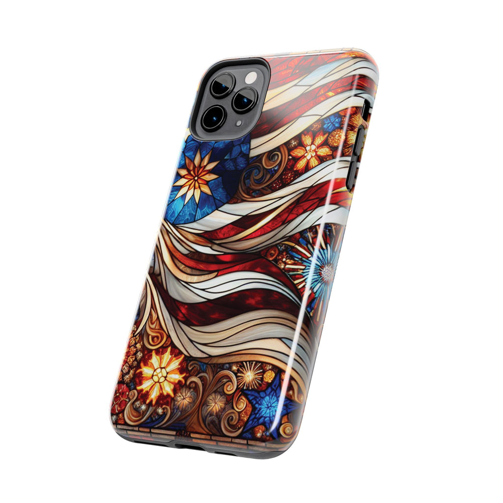 American by Nature Colorful Stained Glass Tough Phone Cases | Unique iPhone Covers, Protective Cases, Vibrant Designs, Gifts for Him/Her