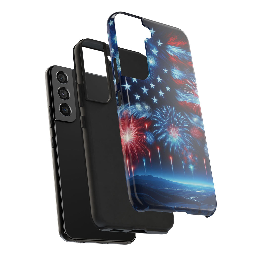 Patriotic Fireworks Phone Case, Independence Day, USA Pride, Tough Phone Cover, July 4th, Gift for Veterans