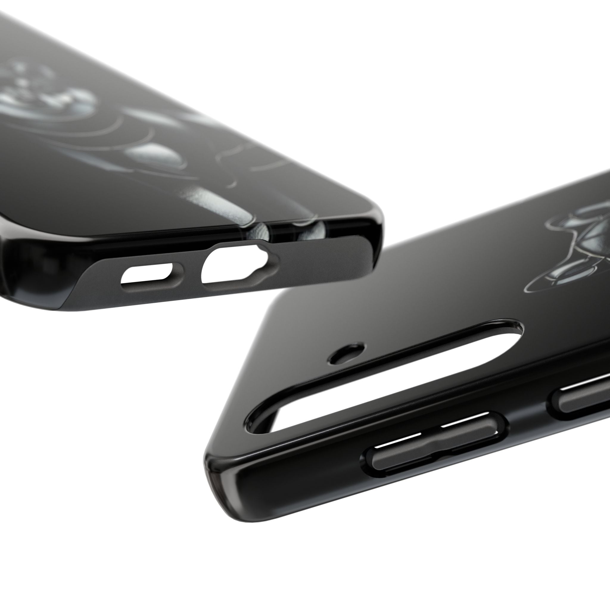 Wolf Silhouette Tough Phone Case — Black Geometric Wolf Protective Cover
