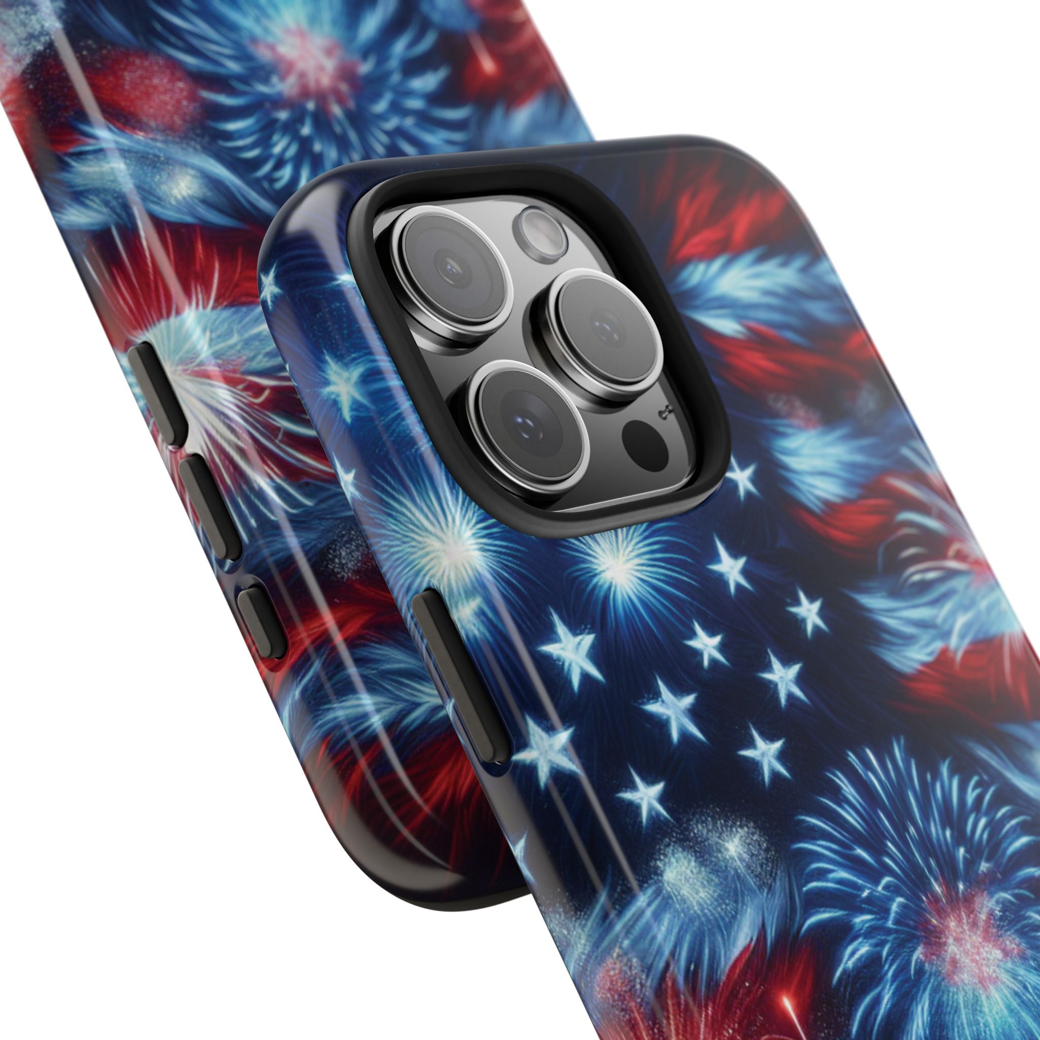 Patriotic Fireworks Phone Case, Independence Day, USA Pride, Tough Phone Cover, July 4th, Gift for Veterans