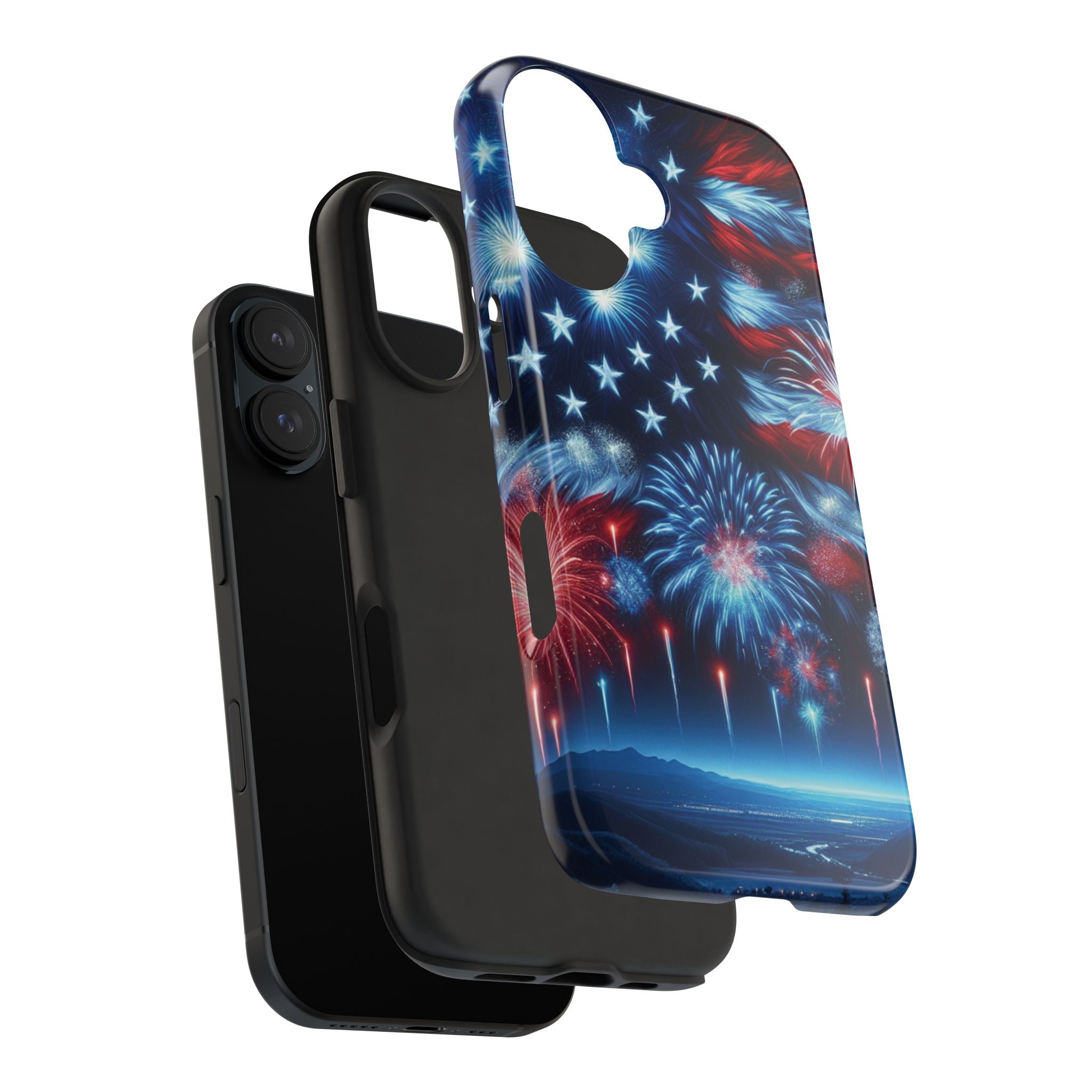 Patriotic Fireworks Phone Case, Independence Day, USA Pride, Tough Phone Cover, July 4th, Gift for Veterans