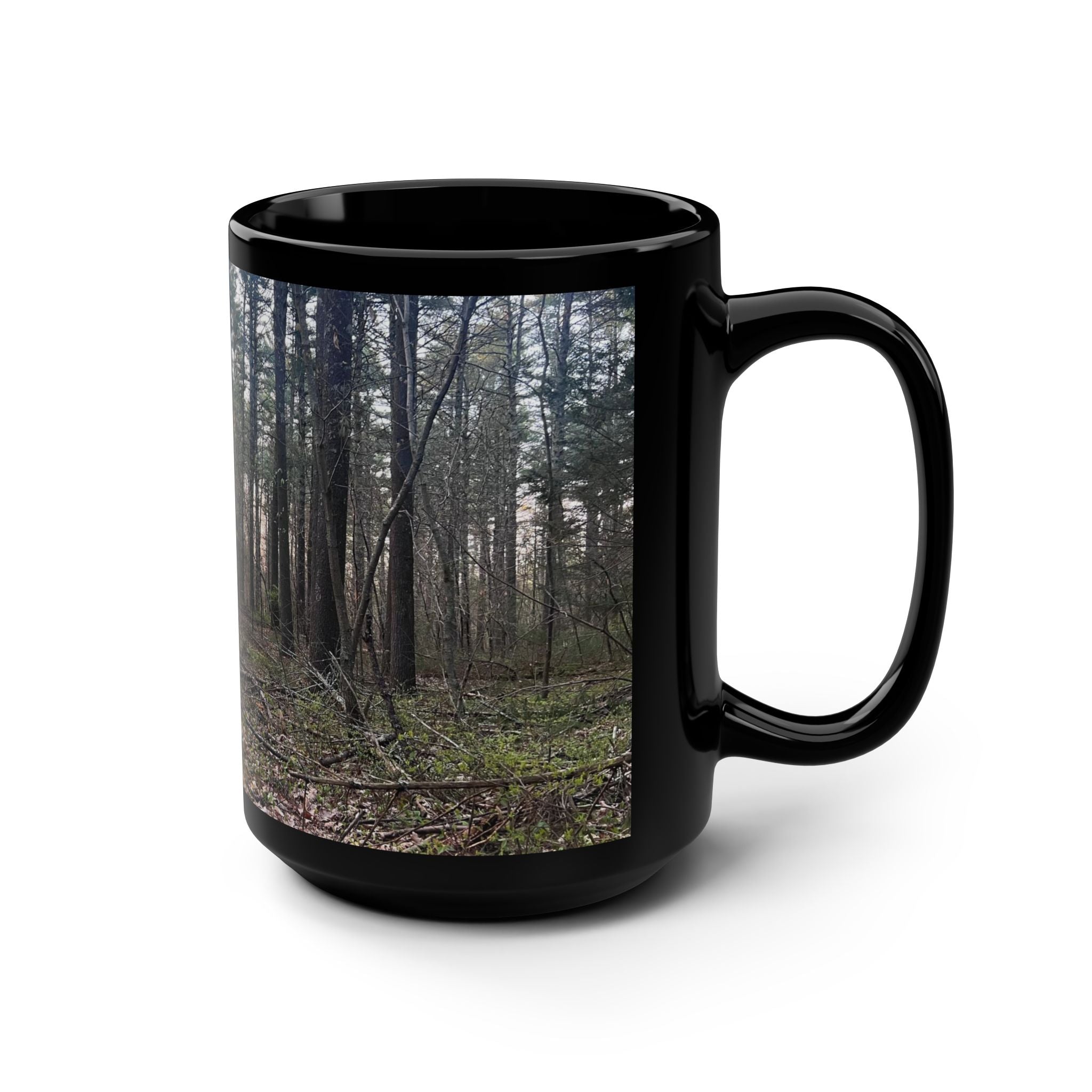 Peaceful - A Hunters Thoughts - Black Mug, 15oz