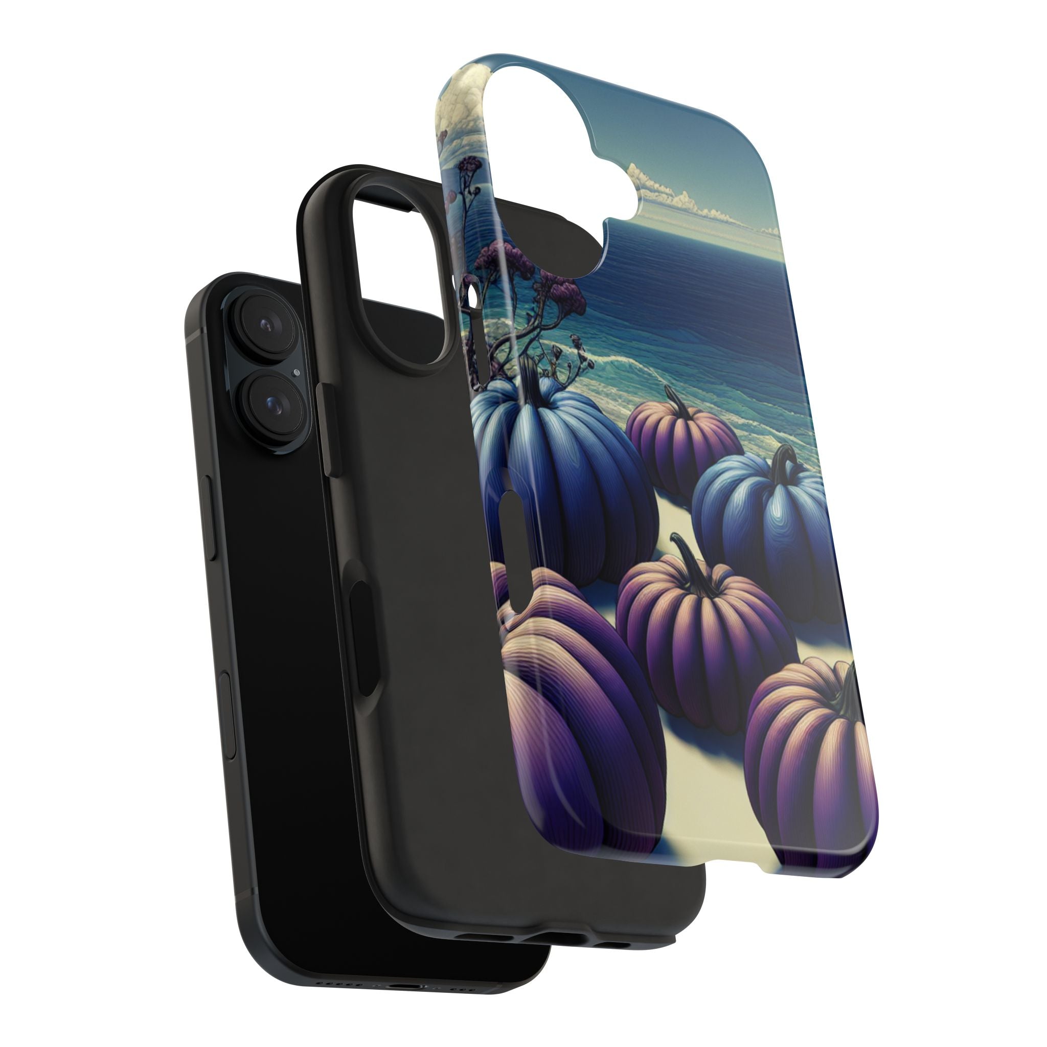 Blue Pumpkin Beach Tough Phone Case — Coastal Halloween Fall iPhone Cover