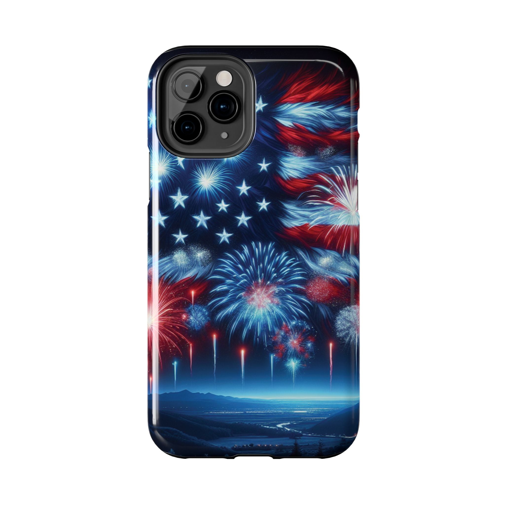 Patriotic Fireworks Phone Case, Independence Day, USA Pride, Tough Phone Cover, July 4th, Gift for Veterans