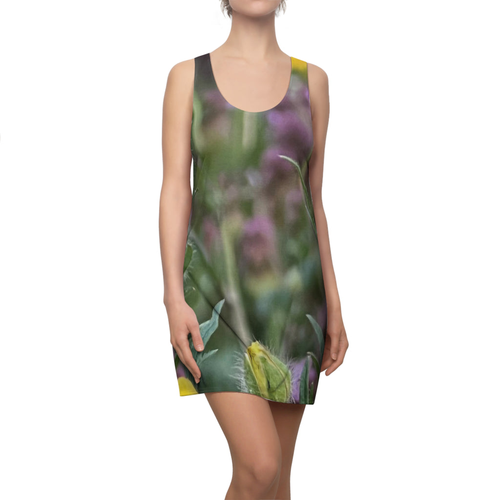 Floral Meadow Racerback Dress — All-Over Print Botanical Summer Dress