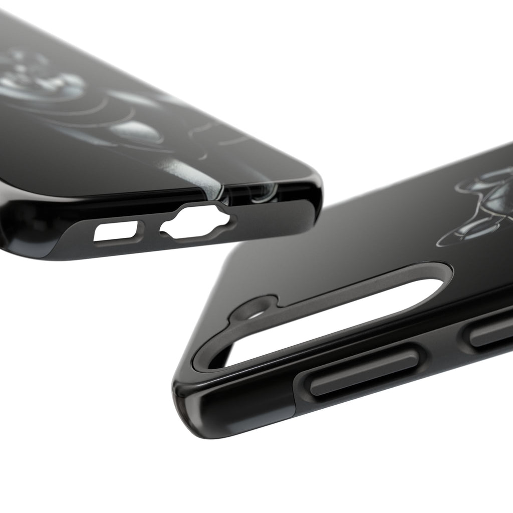 Wolf Silhouette Tough Phone Case — Black Geometric Wolf Protective Cover