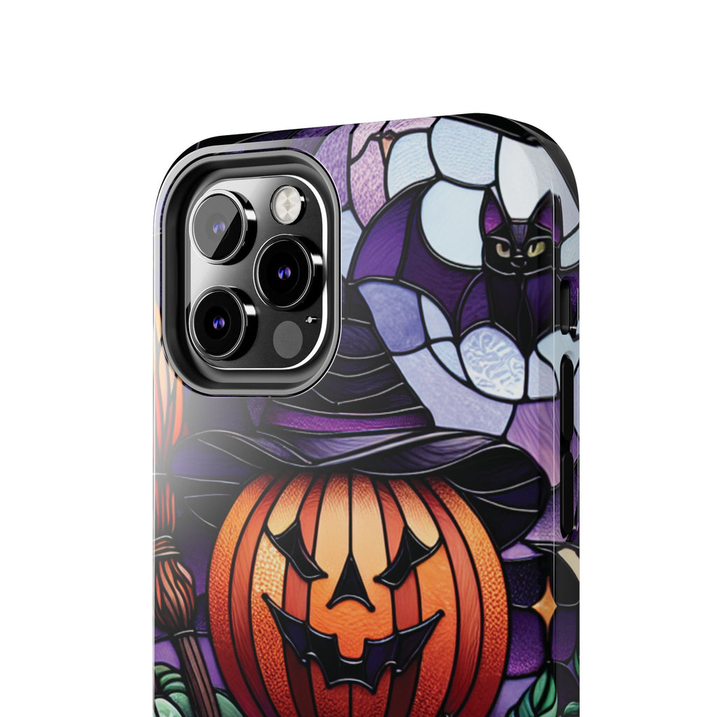 Halloween Jack-O'-Lantern Tough Phone Case — Spooky Pumpkin Witch Hat Design