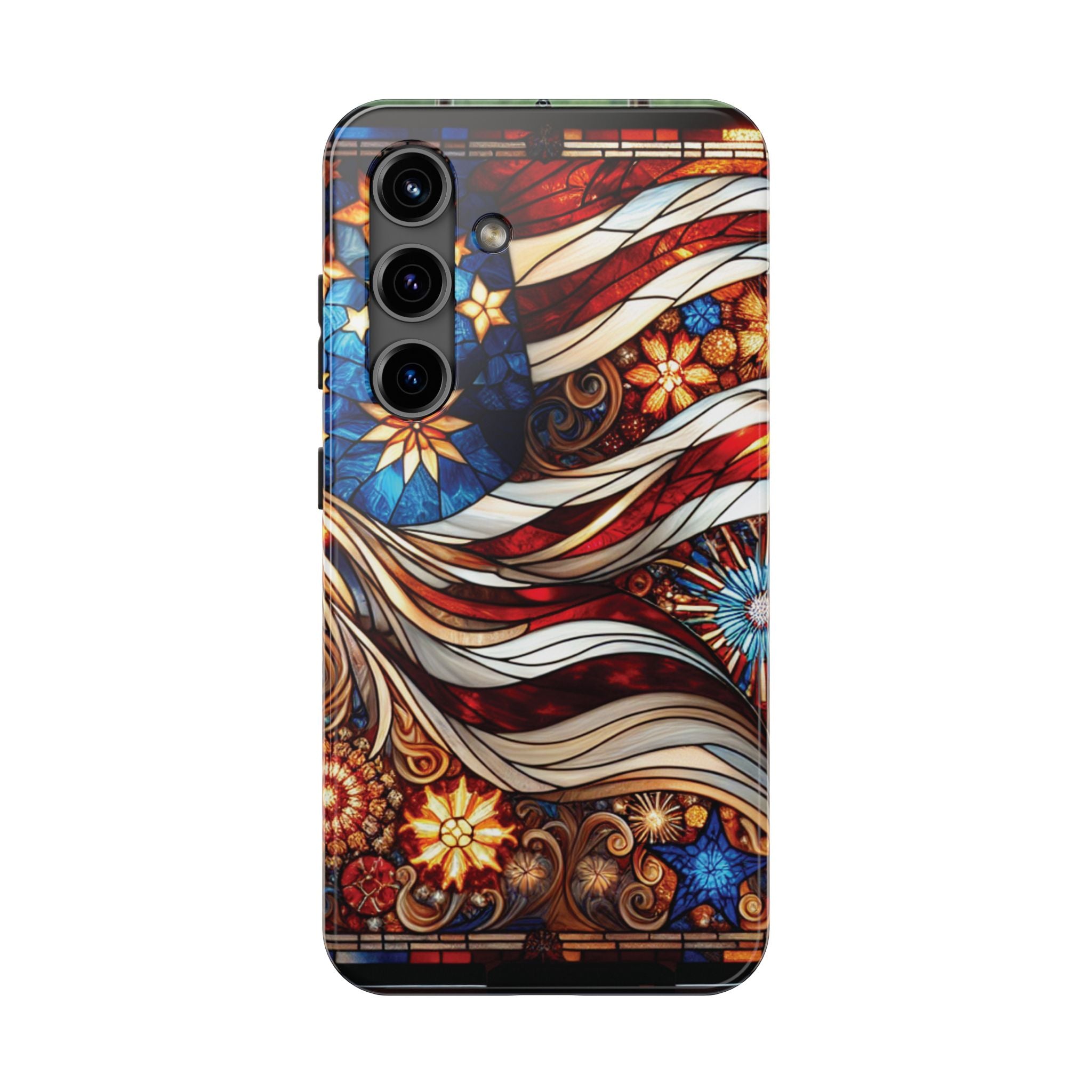 American by Nature Colorful Stained Glass Tough Phone Cases | Unique iPhone Covers, Protective Cases, Vibrant Designs, Gifts for Him/Her