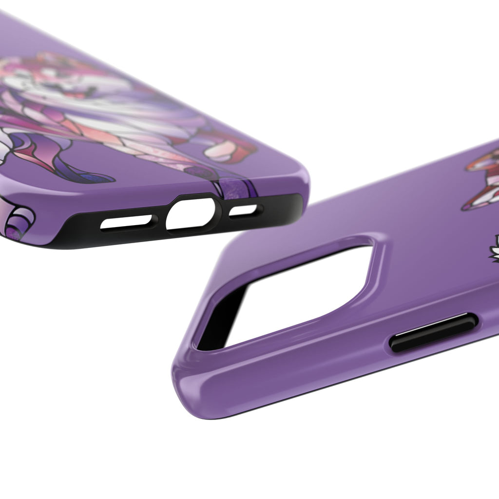 Purple Stained-Glass Shiba Inu Tough Phone Case — Protective Artistic Phone Cover