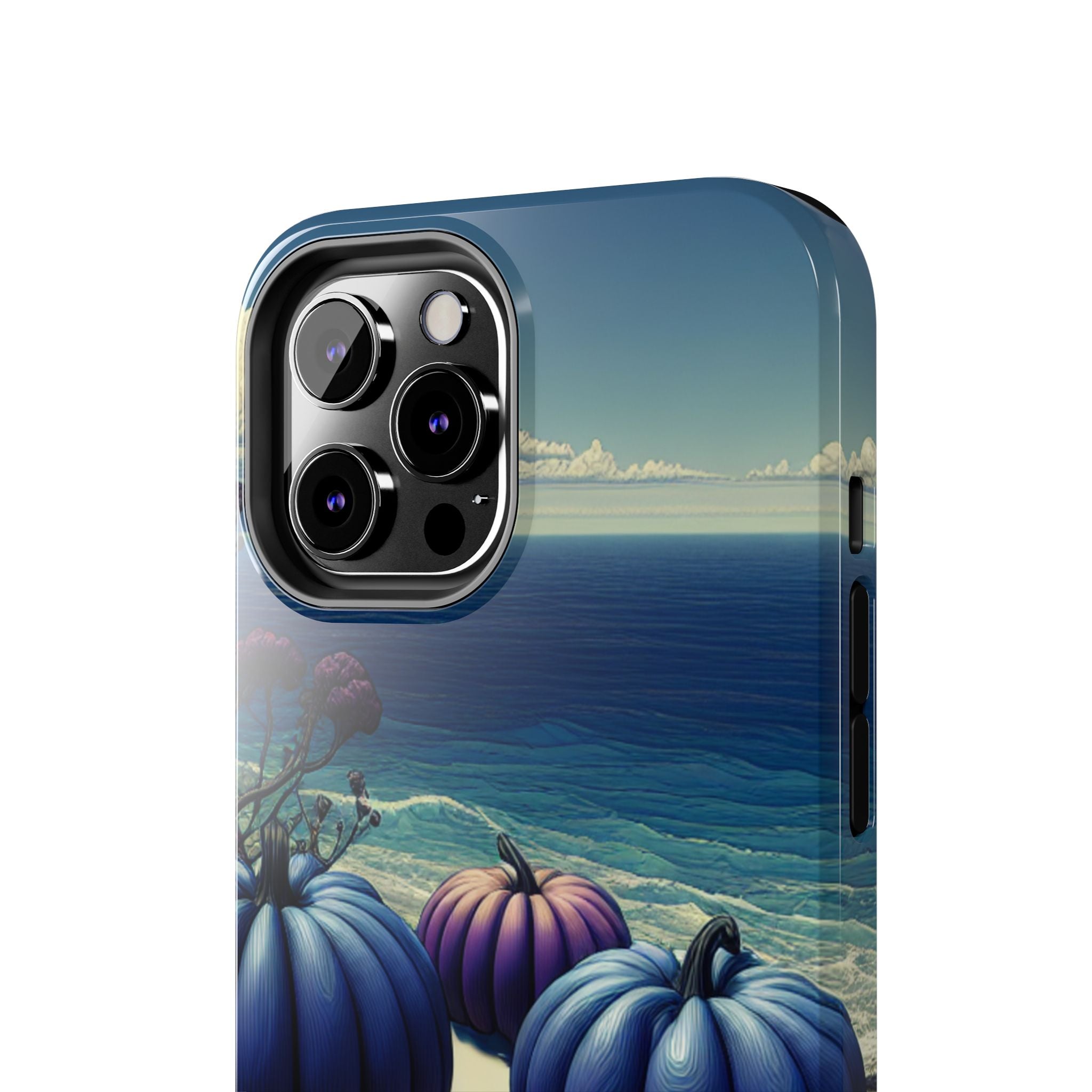Blue Pumpkin Beach Tough Phone Case — Coastal Halloween Fall iPhone Cover