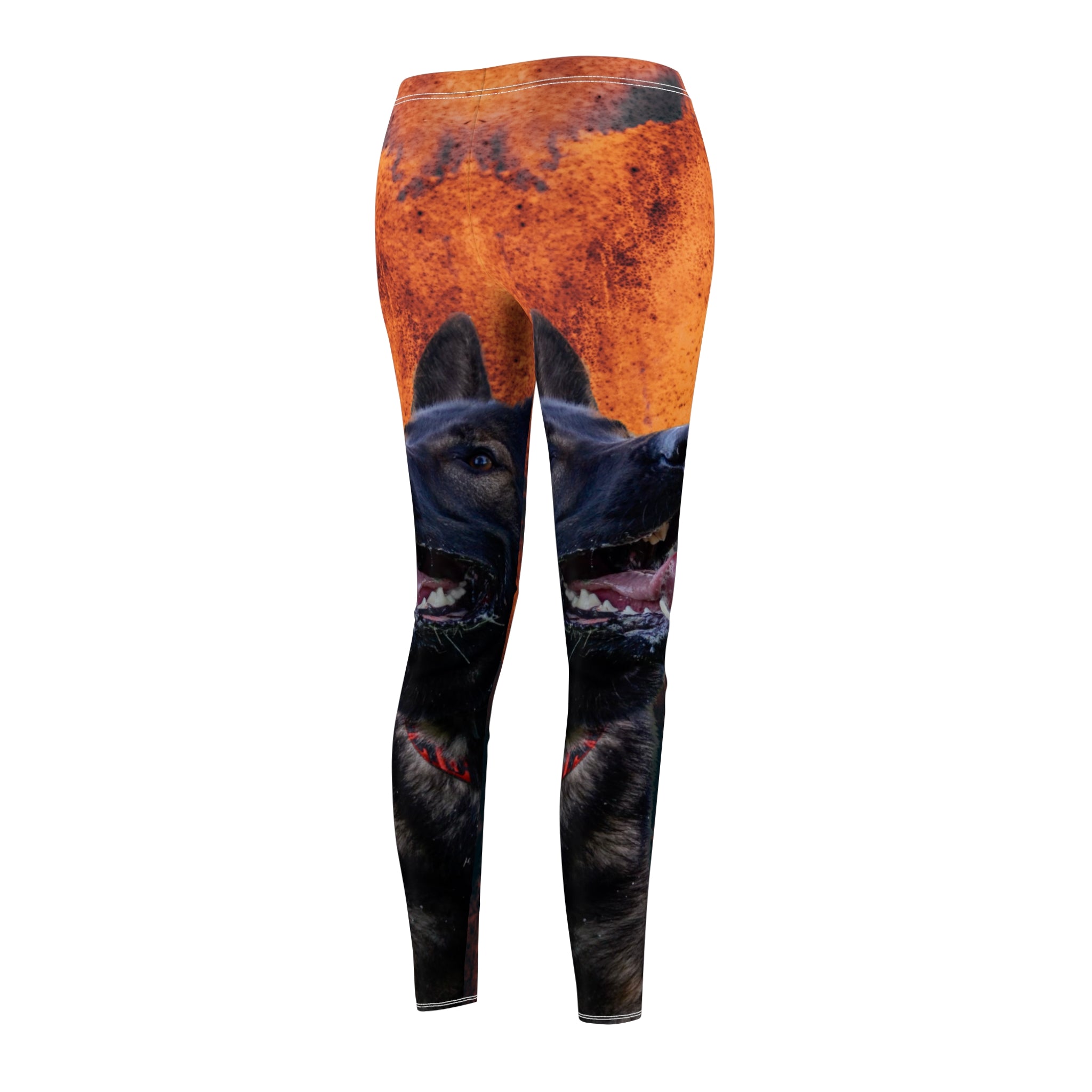 German Shepherd Face All-Over Print Leggings — Women’s Casual Animal-Lover Activewear