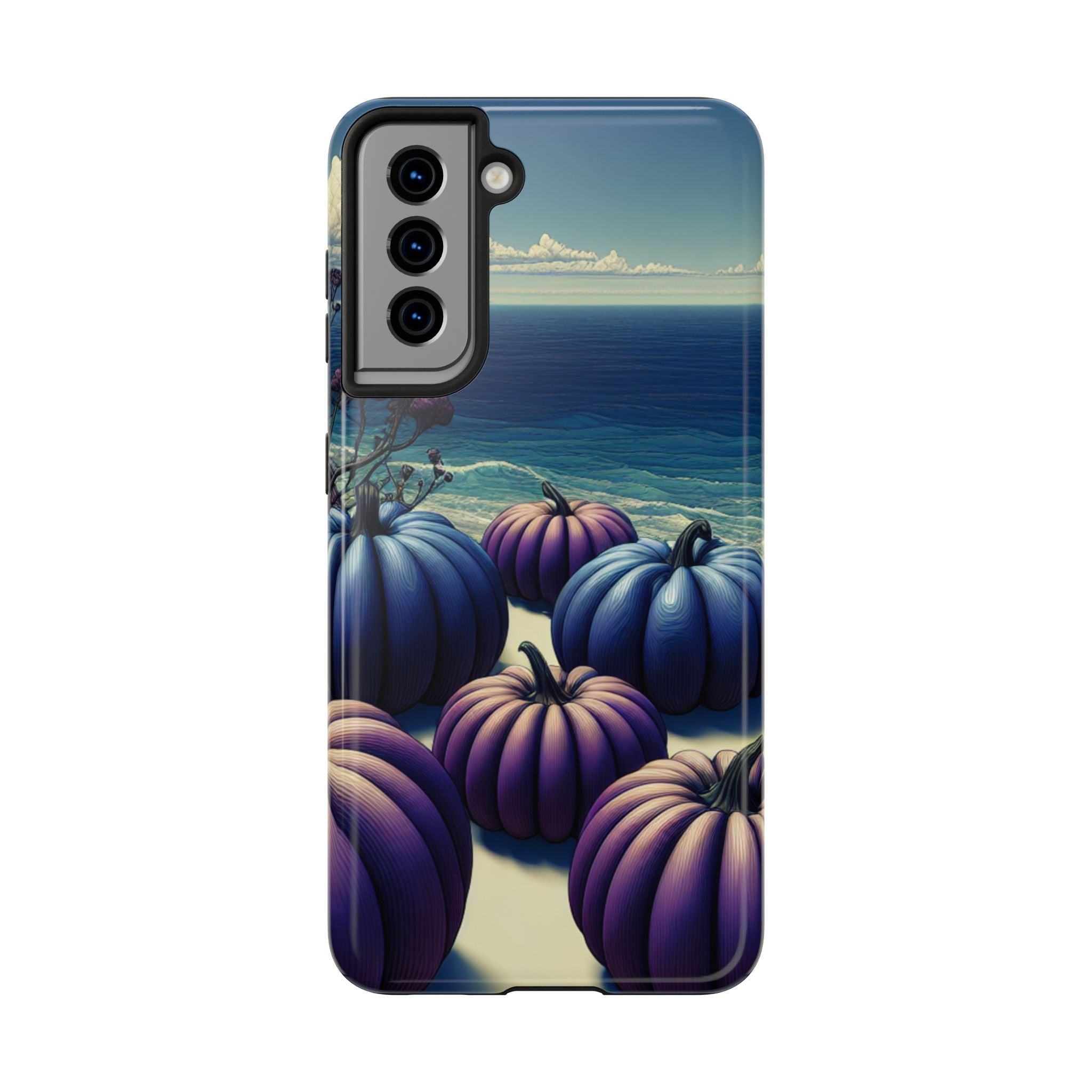 Blue Pumpkin Beach Tough Phone Case — Coastal Halloween Fall iPhone Cover