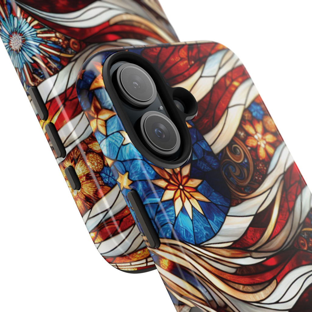 American by Nature Colorful Stained Glass Tough Phone Cases | Unique iPhone Covers, Protective Cases, Vibrant Designs, Gifts for Him/Her