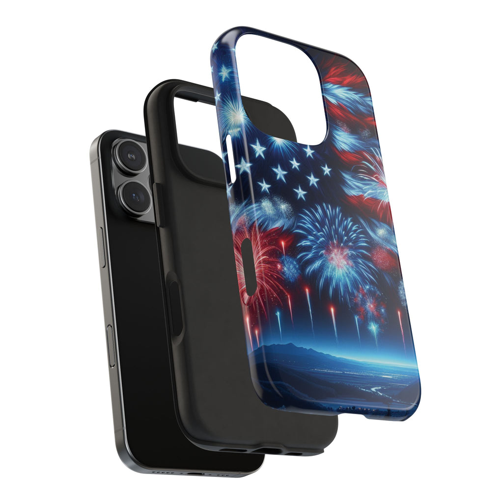 Patriotic Fireworks Phone Case, Independence Day, USA Pride, Tough Phone Cover, July 4th, Gift for Veterans