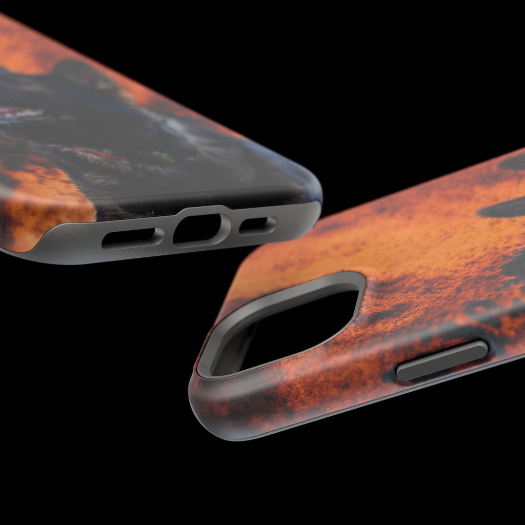 German Shepherd Phone Case — Flame Background Magnetic Impact-Resistant
