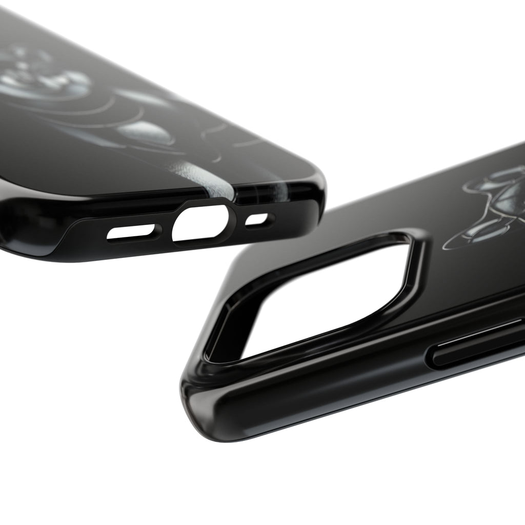 Wolf Silhouette Tough Phone Case — Black Geometric Wolf Protective Cover