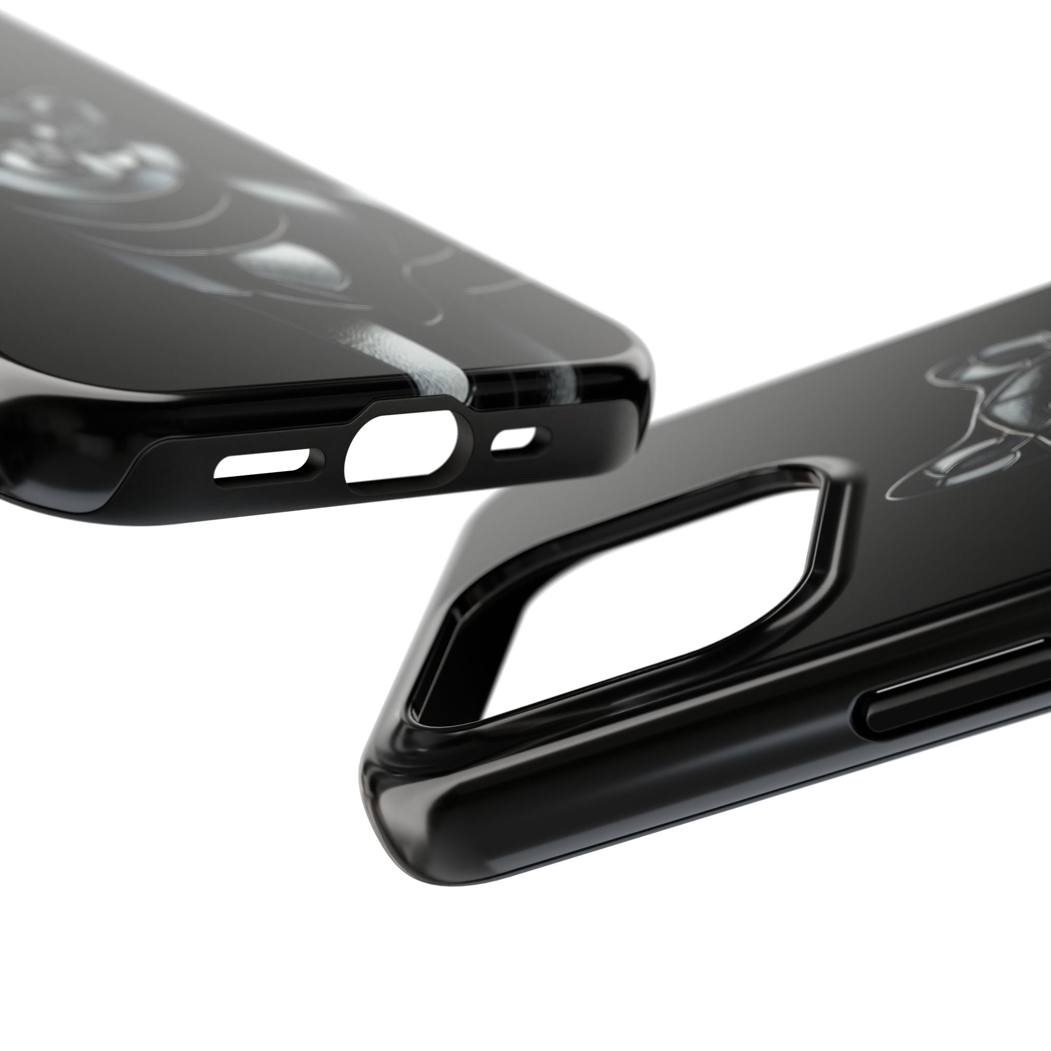 Wolf Silhouette Tough Phone Case — Black Geometric Wolf Protective Cover